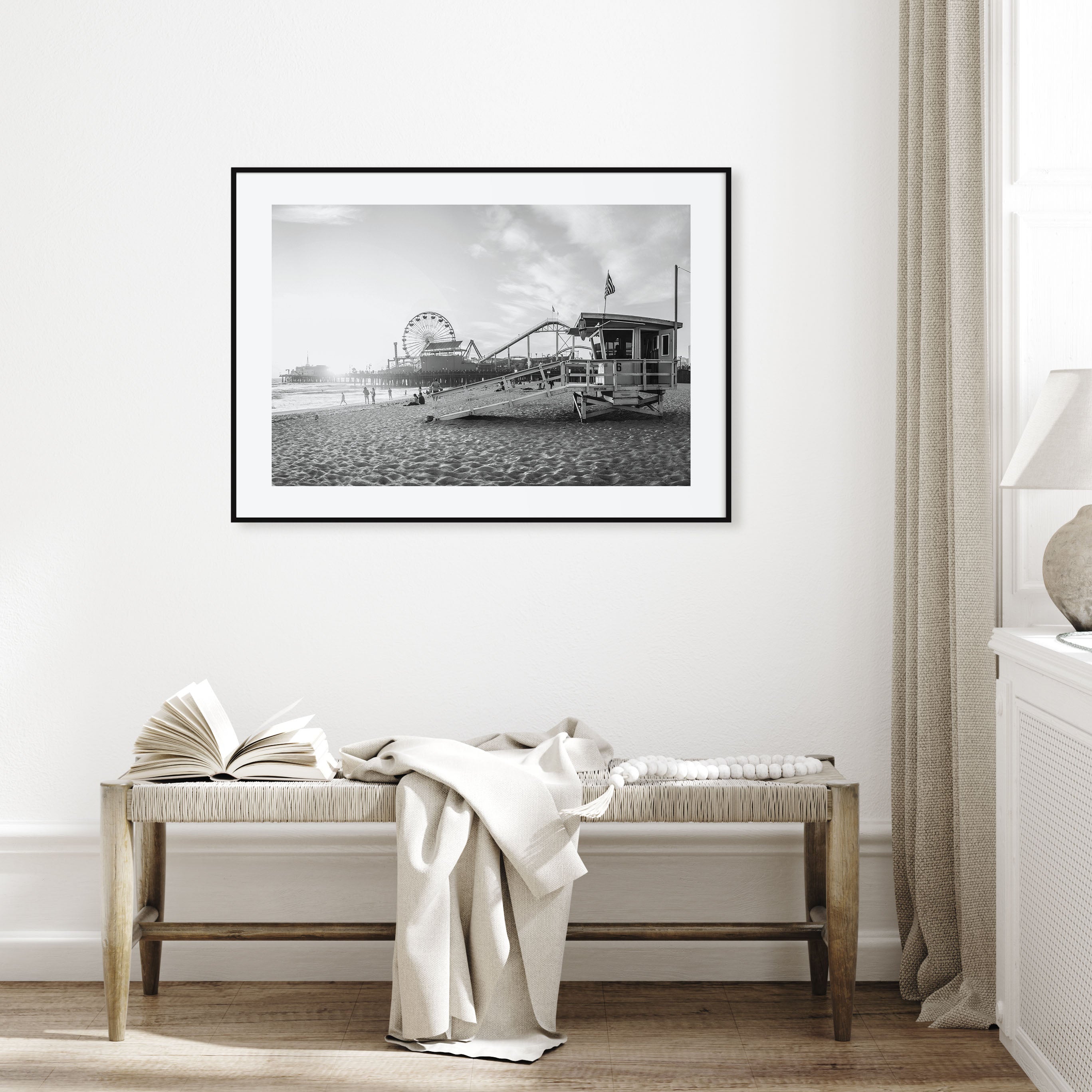 Santa Monica Landscape B&W Poster