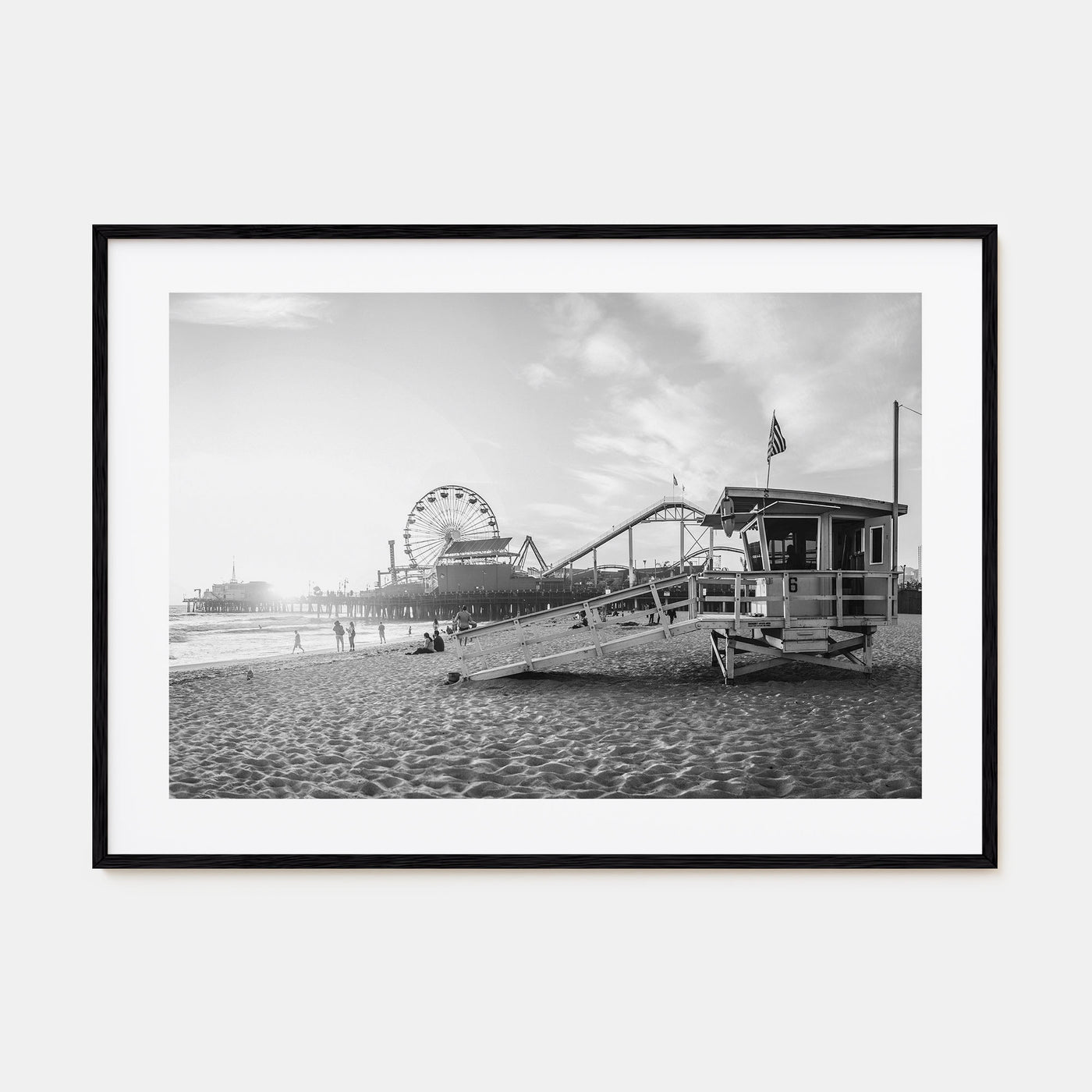 Santa Monica Landscape B&W Poster