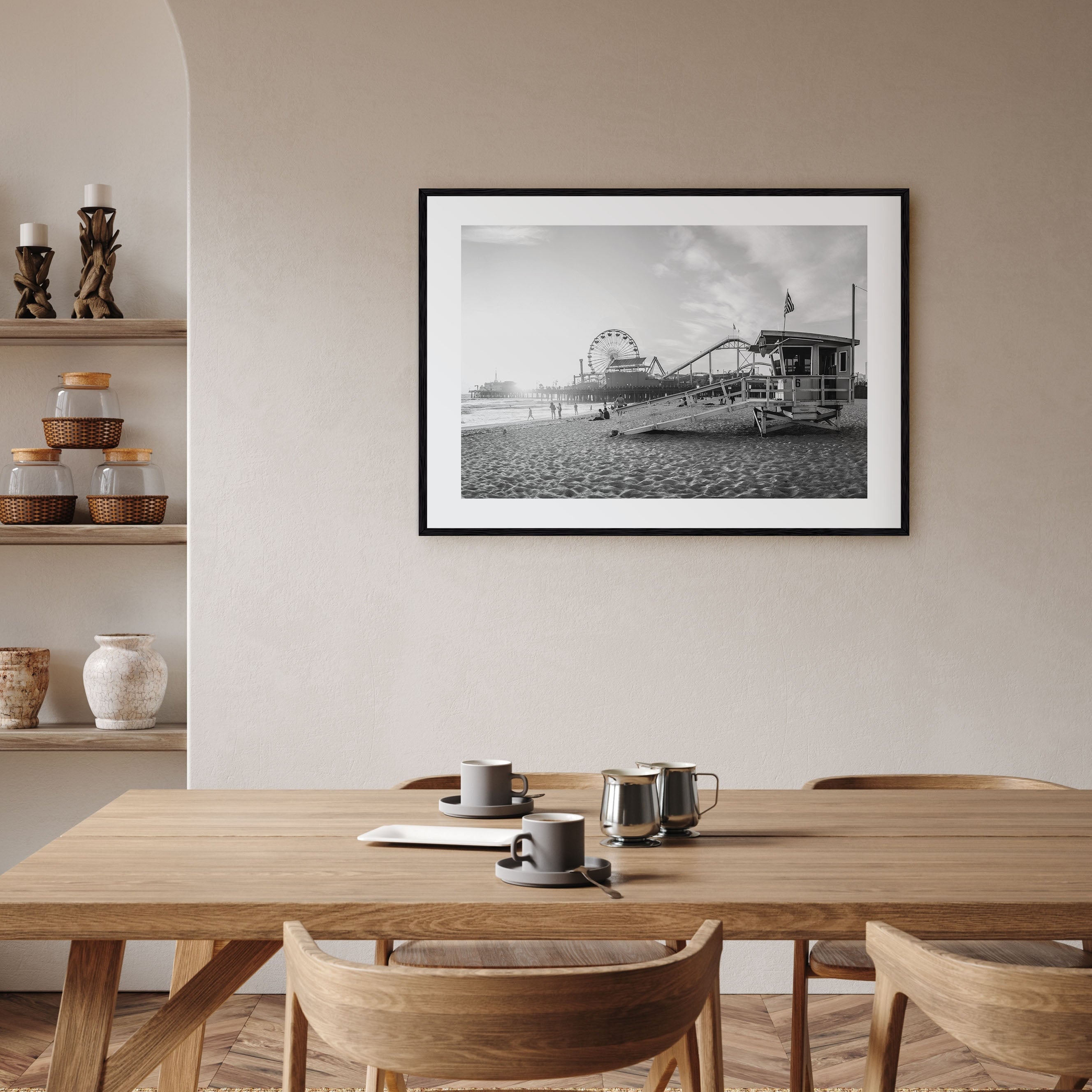 Santa Monica Landscape B&W Poster