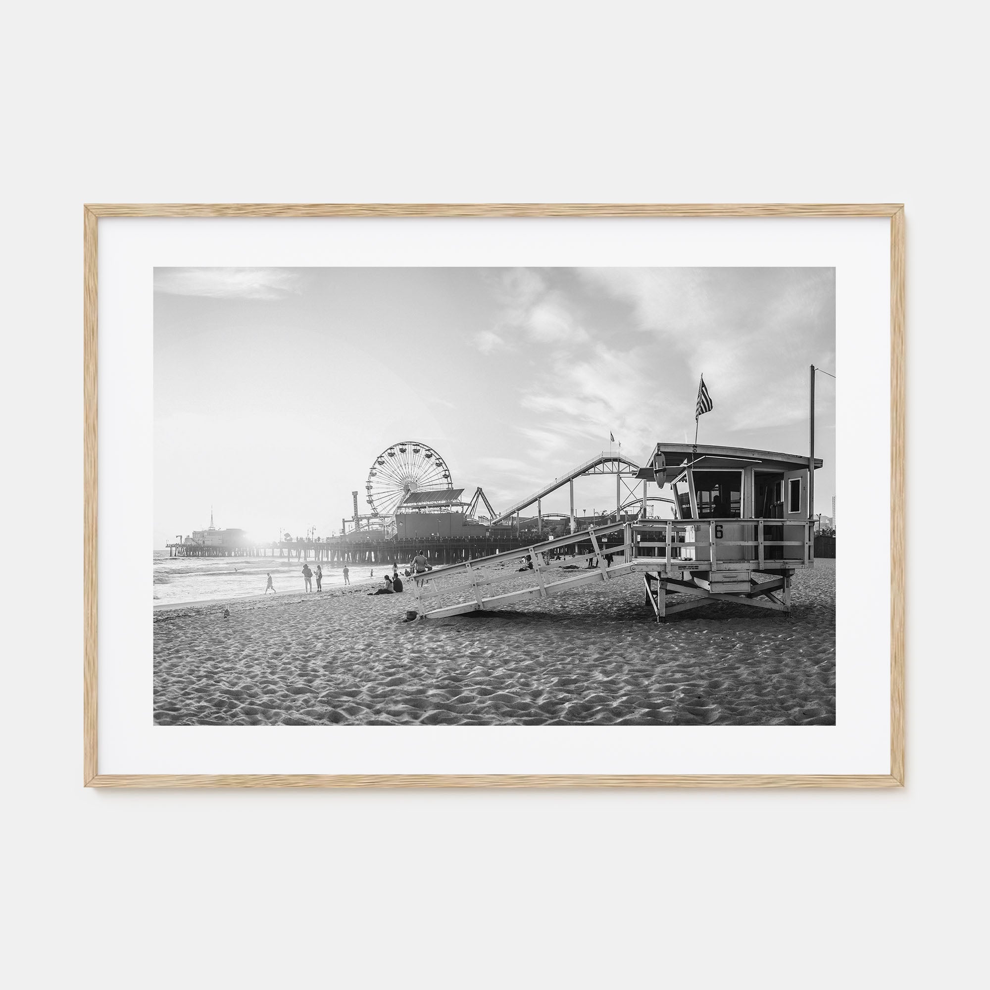 Santa Monica Landscape B&W Poster