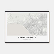 Santa Monica Map Landscape Poster
