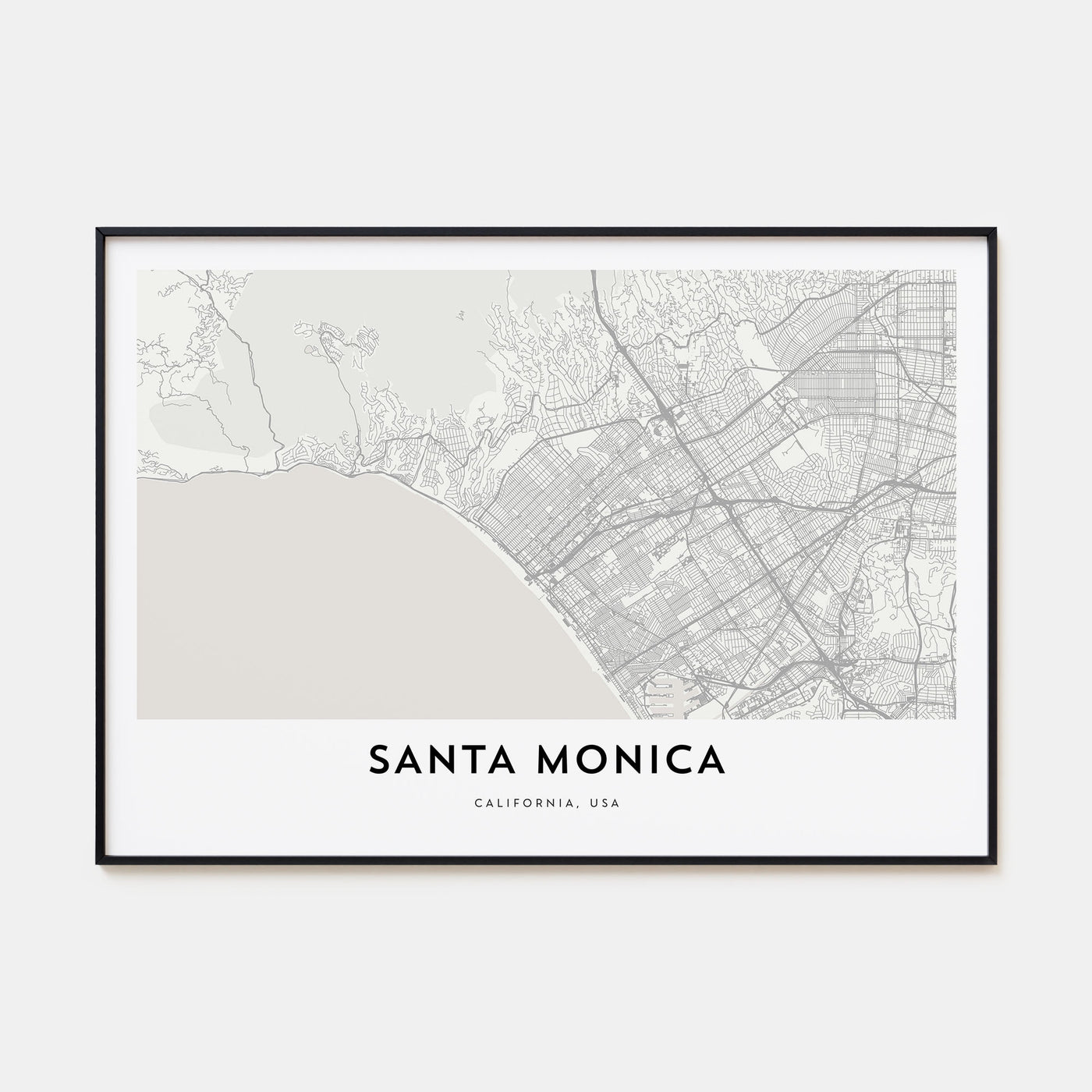 Santa Monica Map Landscape Poster