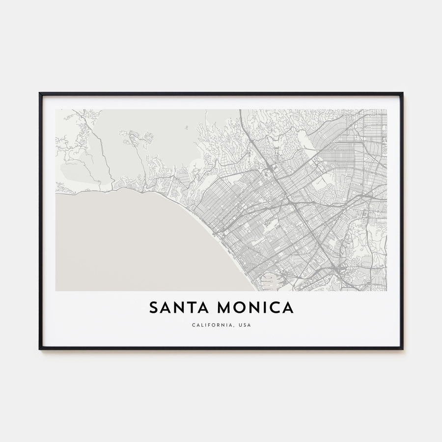 Santa Monica Map Landscape Poster