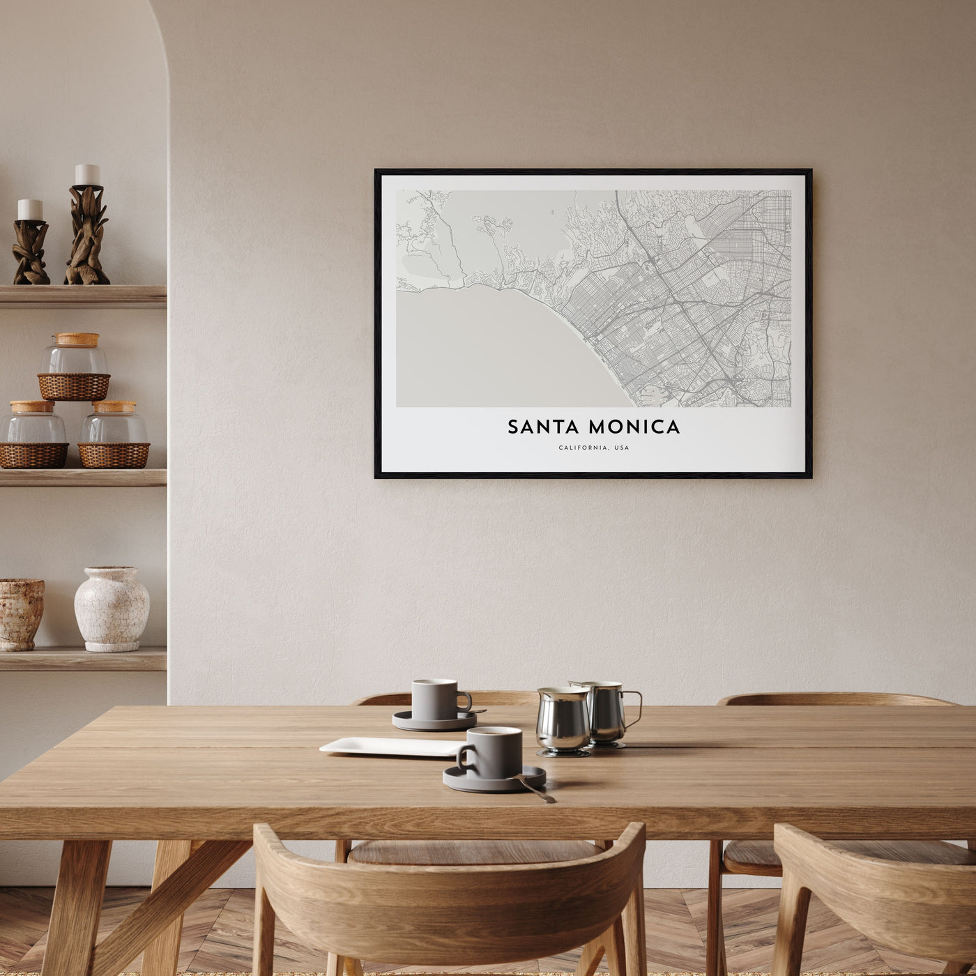 Santa Monica Map Landscape Poster