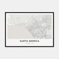 Santa Monica Map Landscape Poster