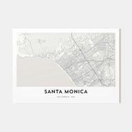 Santa Monica Map Landscape Poster
