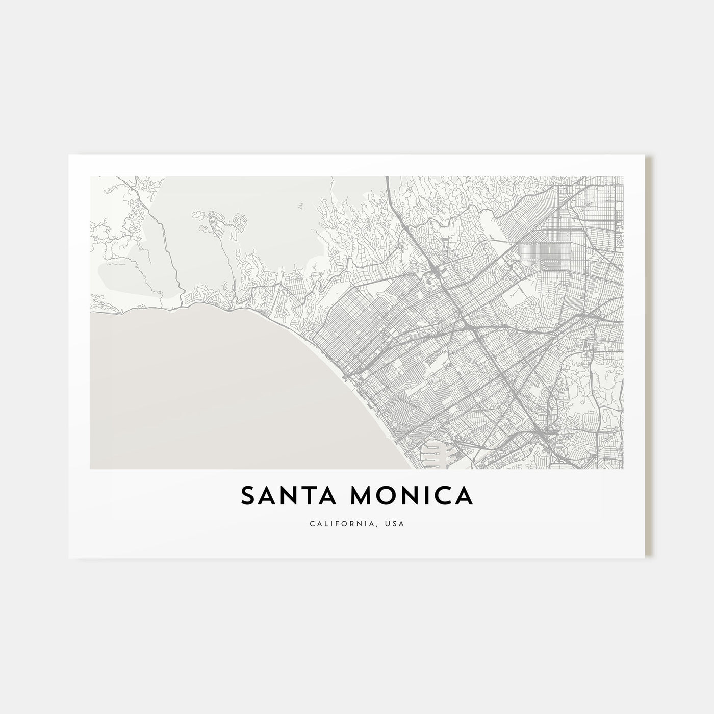Santa Monica Map Landscape Poster