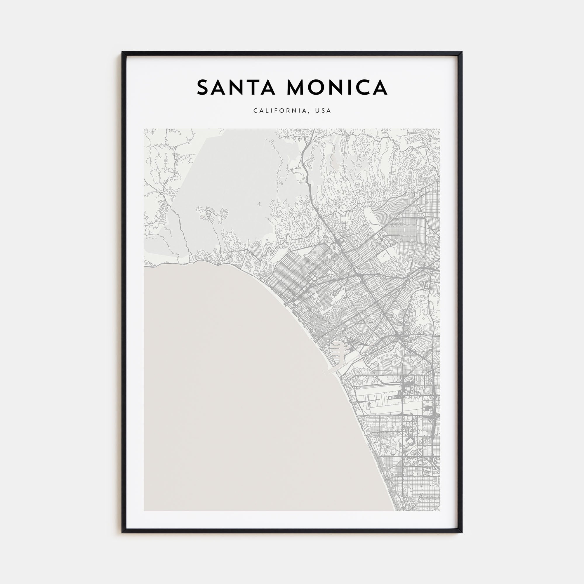 Santa Monica Map Portrait Poster