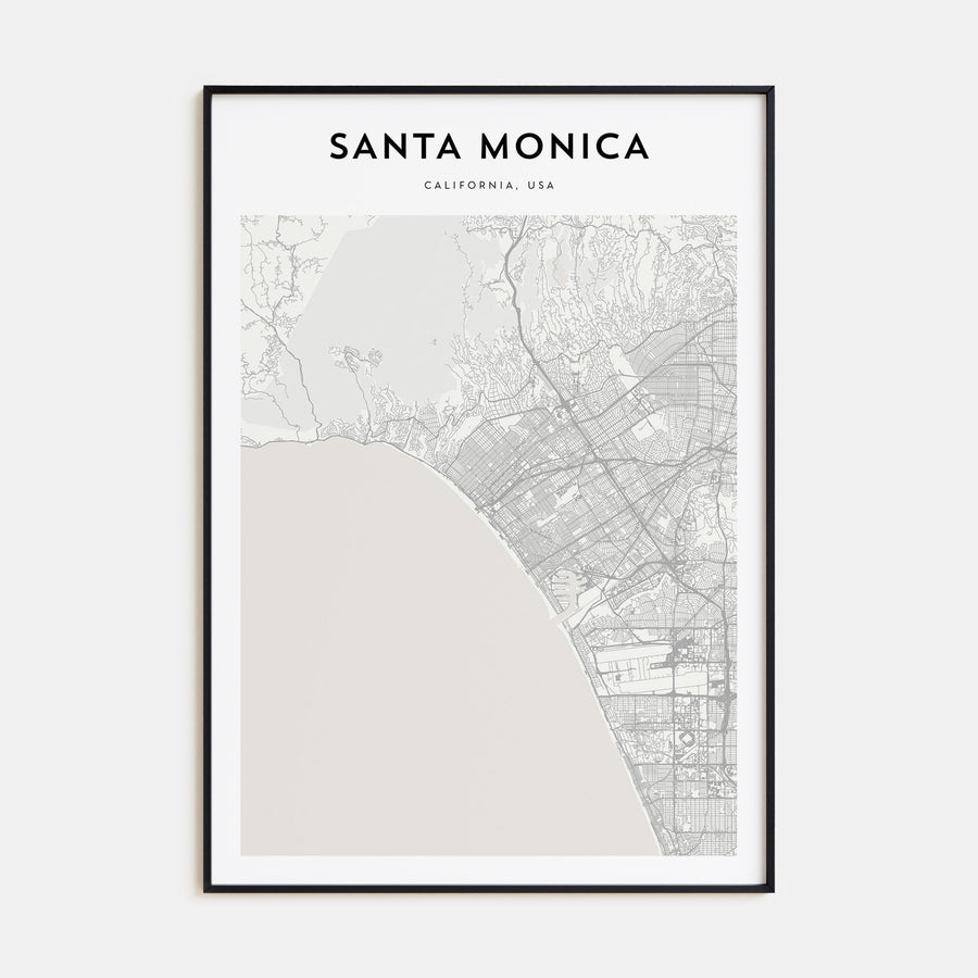 Santa Monica Map Portrait Poster