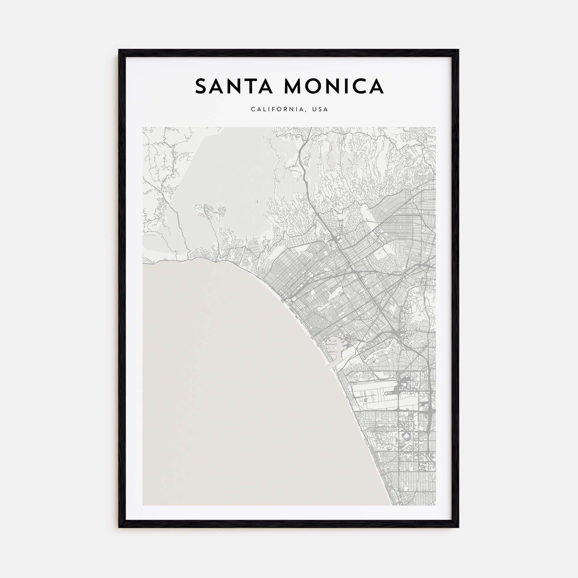 Santa Monica Map Portrait Poster