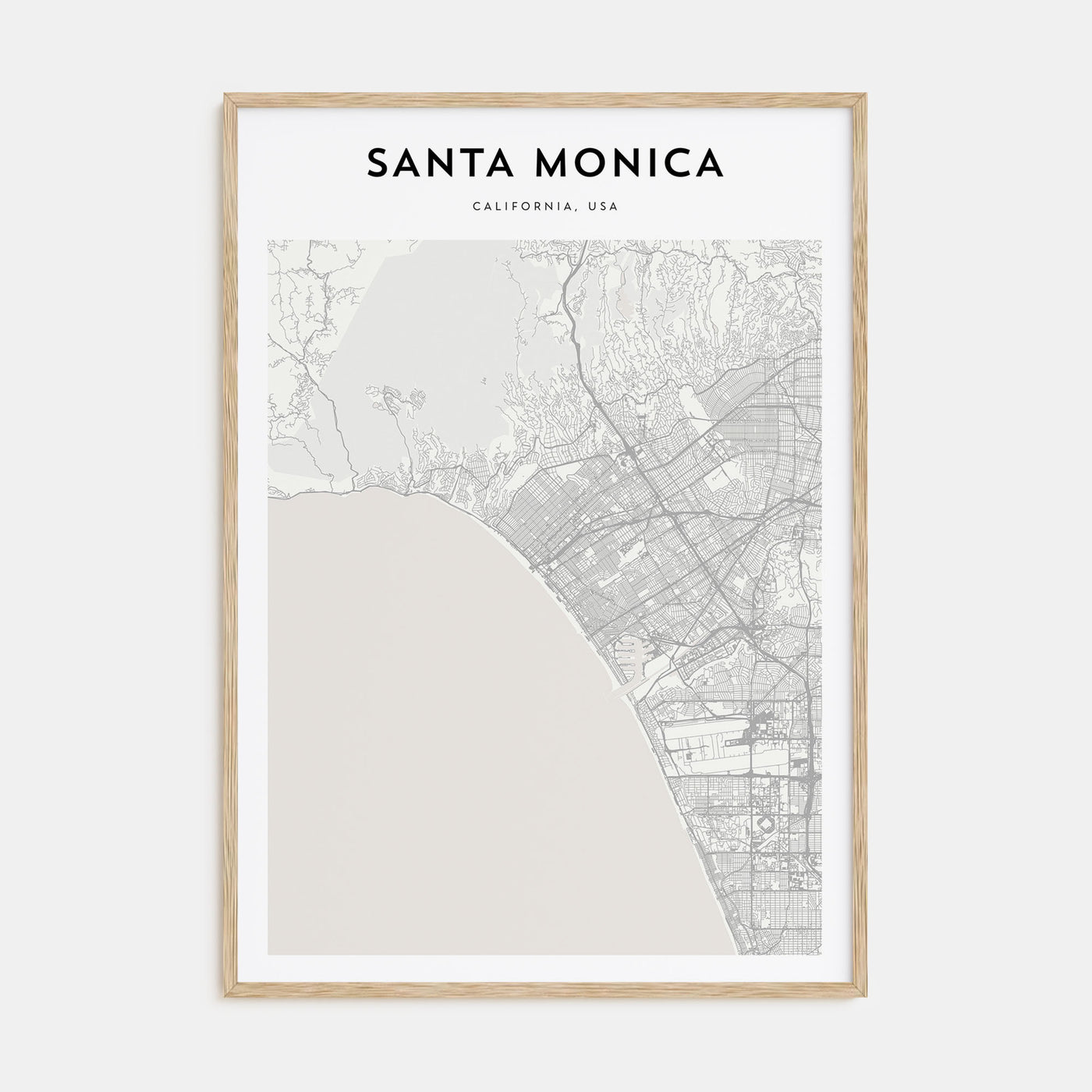 Santa Monica Map Portrait Poster