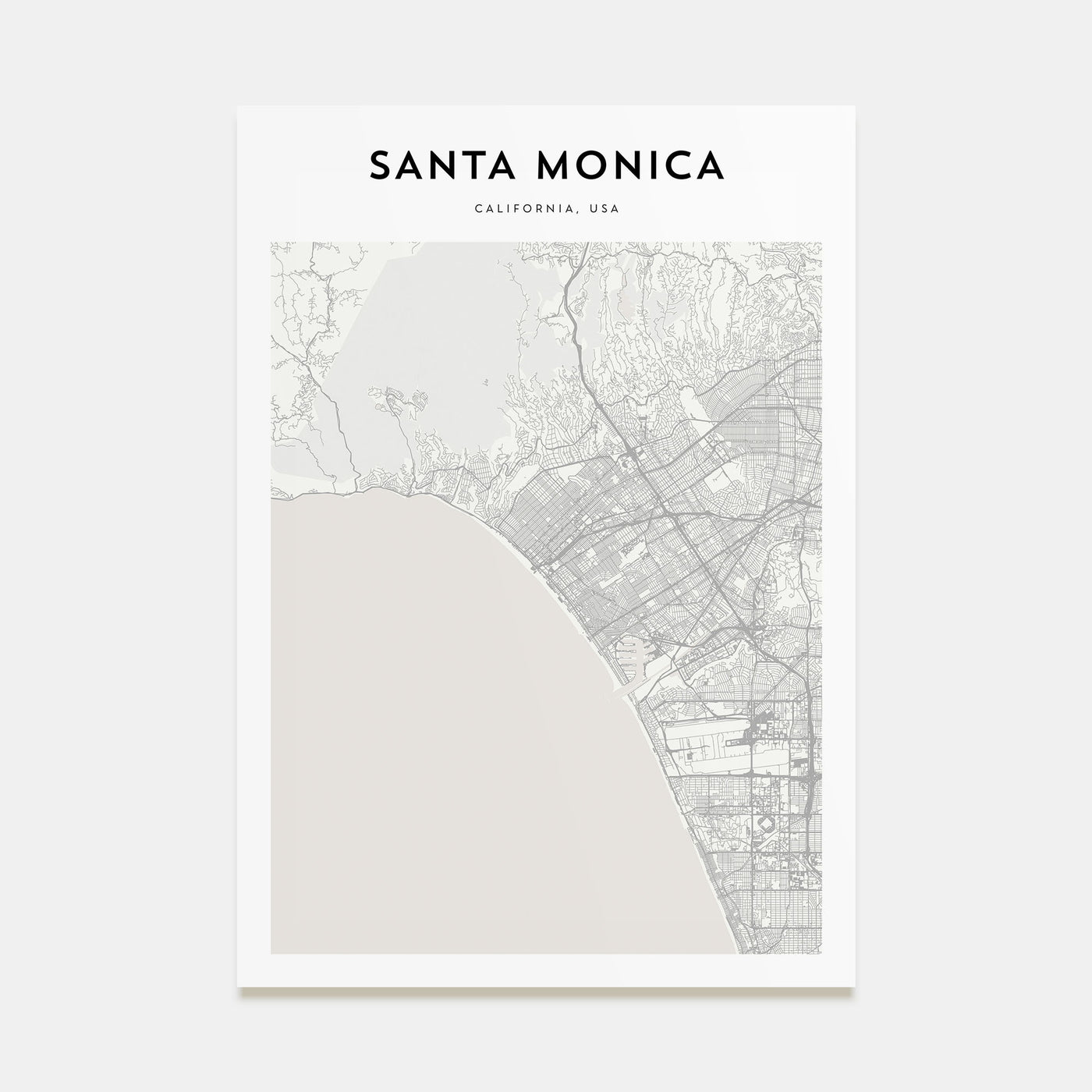 Santa Monica Map Portrait Poster