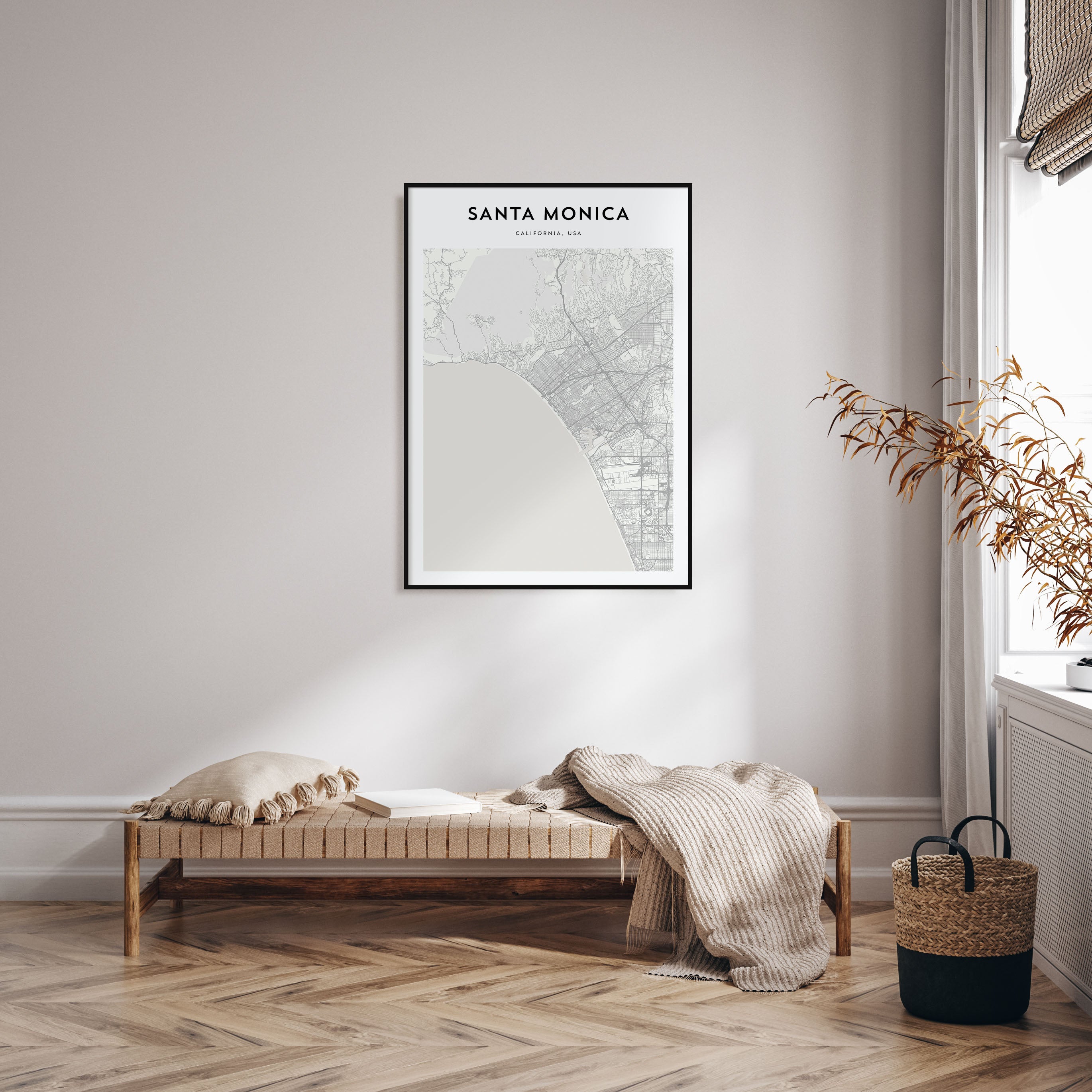 Santa Monica Map Portrait Poster