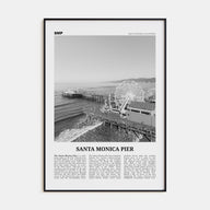 Santa Monica Pier Travel B&W Poster