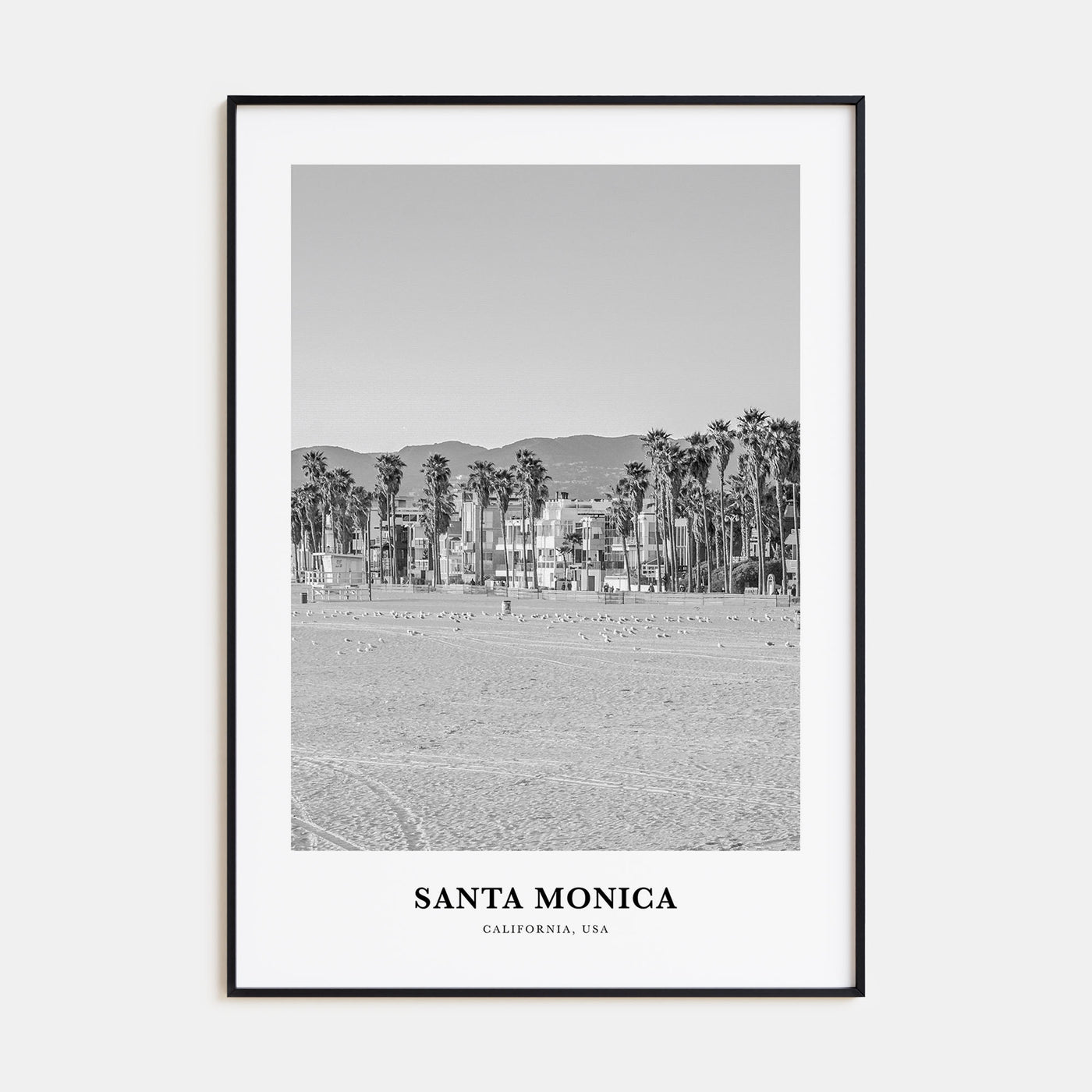 Santa Monica Portrait B&W No 1 Poster