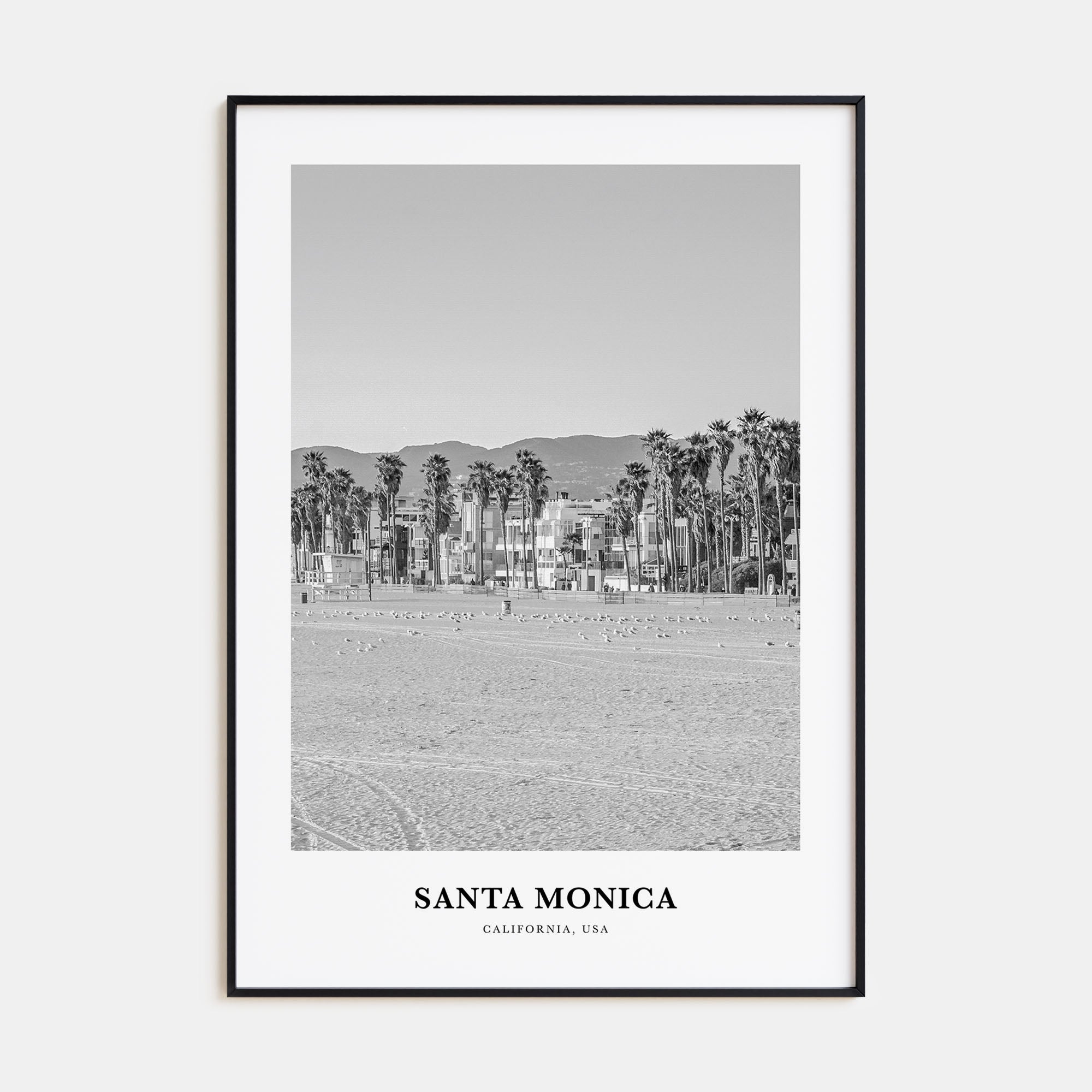 Santa Monica Portrait B&W No 1 Poster