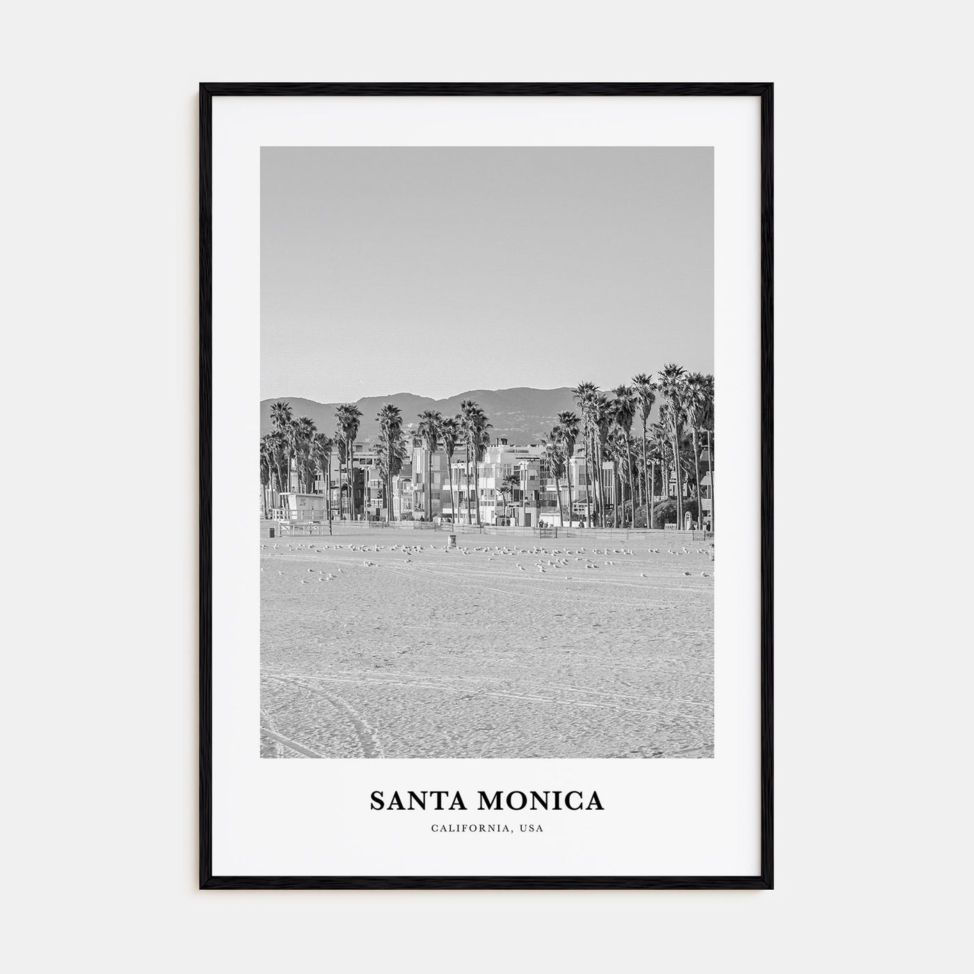 Santa Monica Portrait B&W No 1 Poster