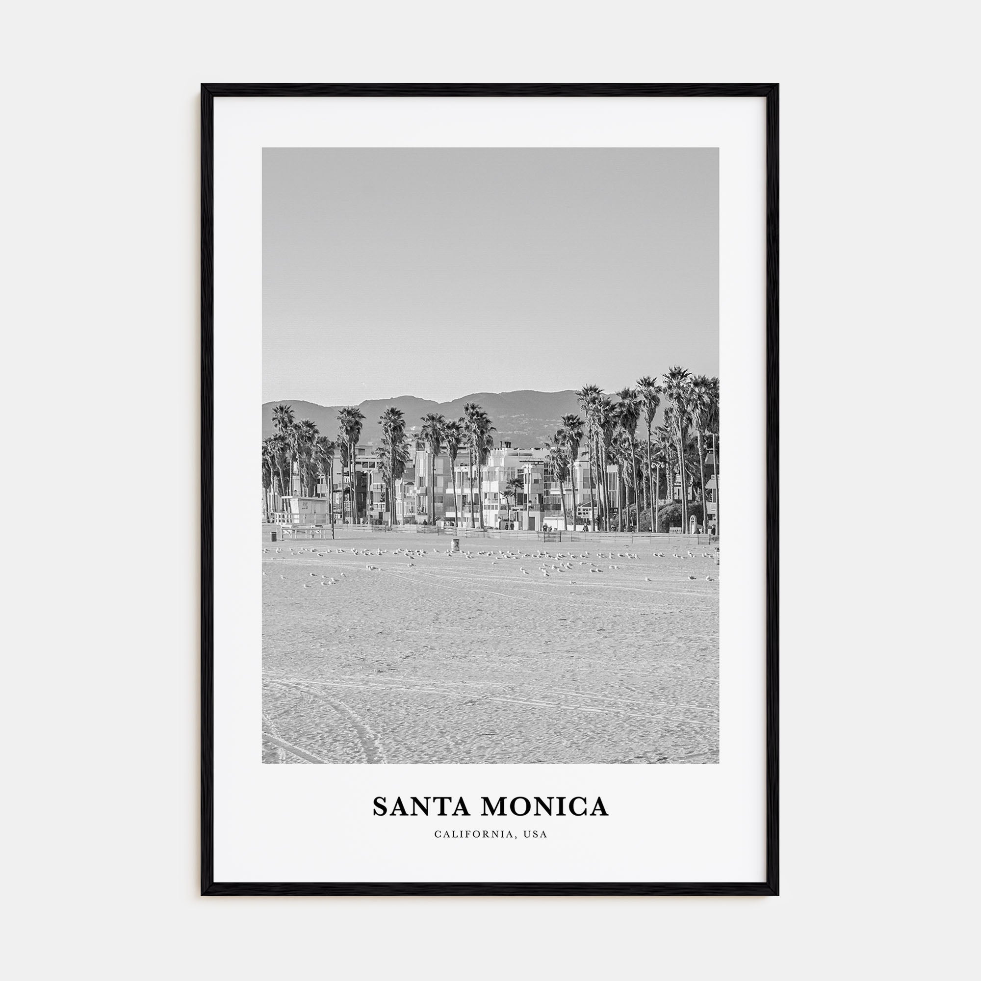 Santa Monica Portrait B&W No 1 Poster