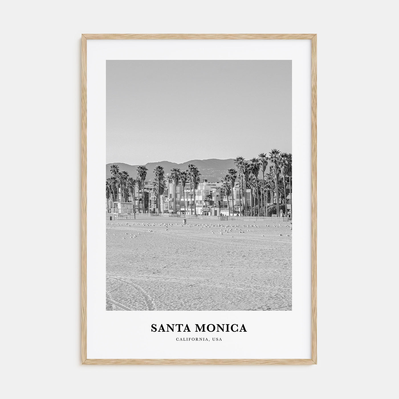 Santa Monica Portrait B&W No 1 Poster