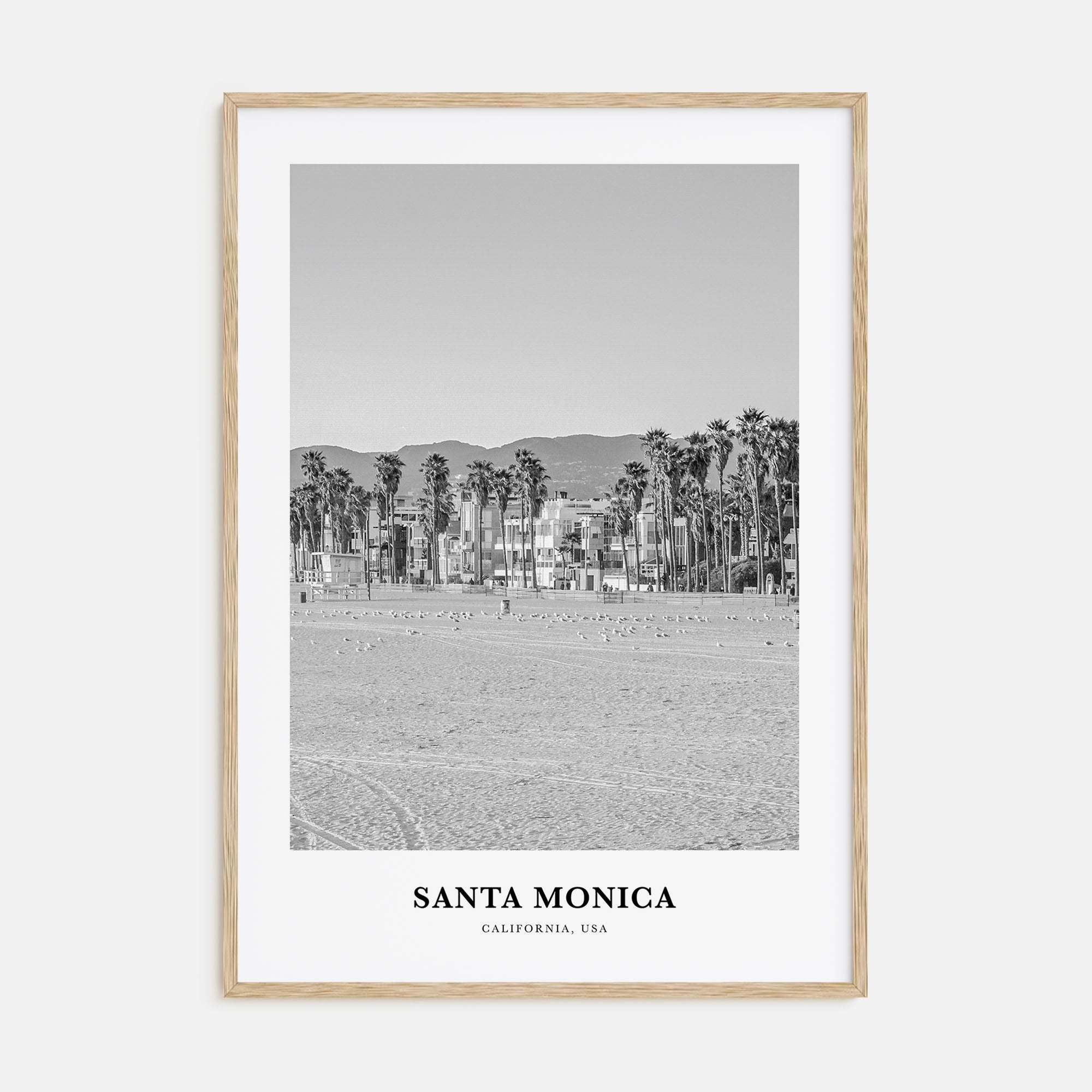 Santa Monica Portrait B&W No 1 Poster