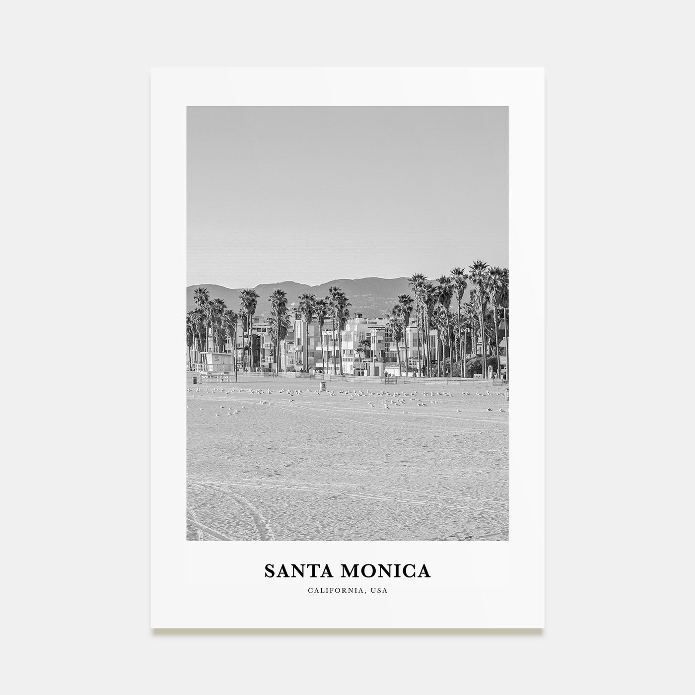 Santa Monica Portrait B&W No 1 Poster