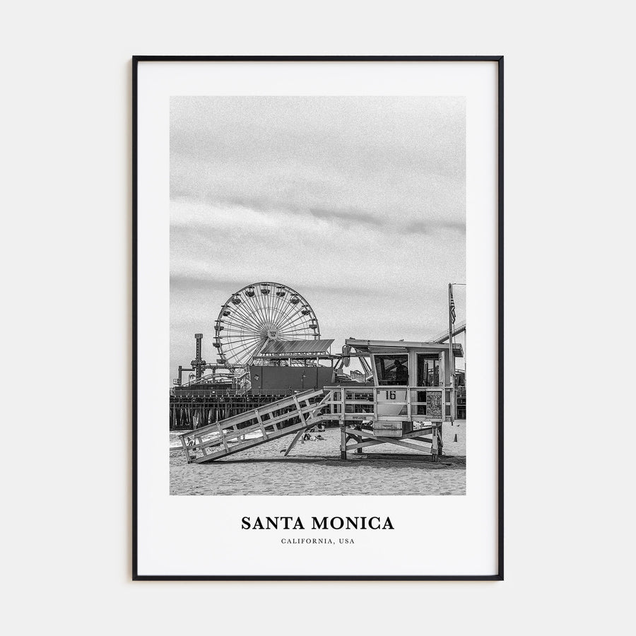 Santa Monica Portrait B&W No 2 Poster