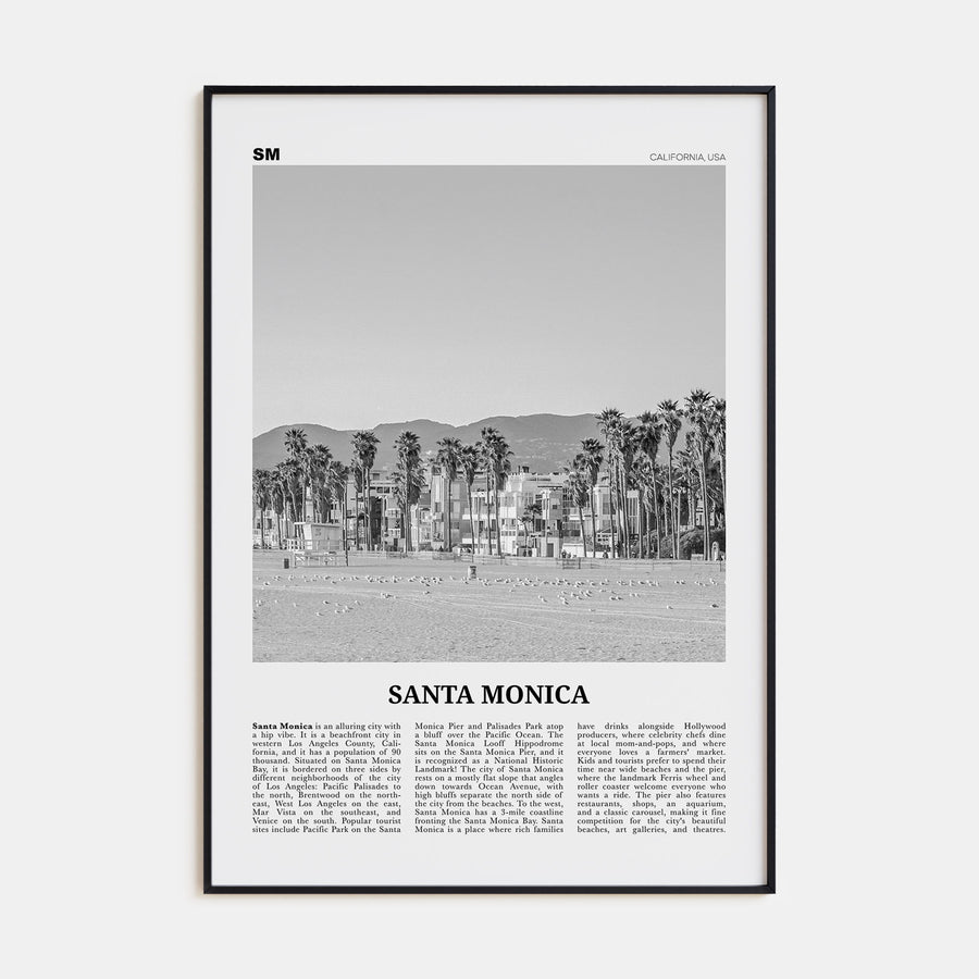 Santa Monica Travel B&W No 2 Poster