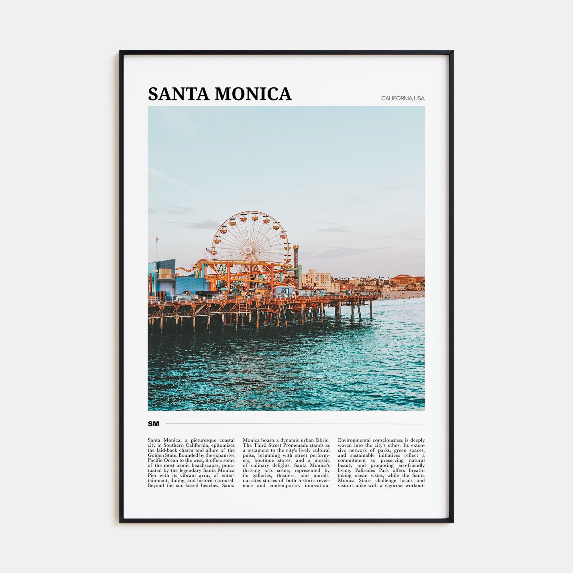 Santa Monica Travel Color No 2 Poster