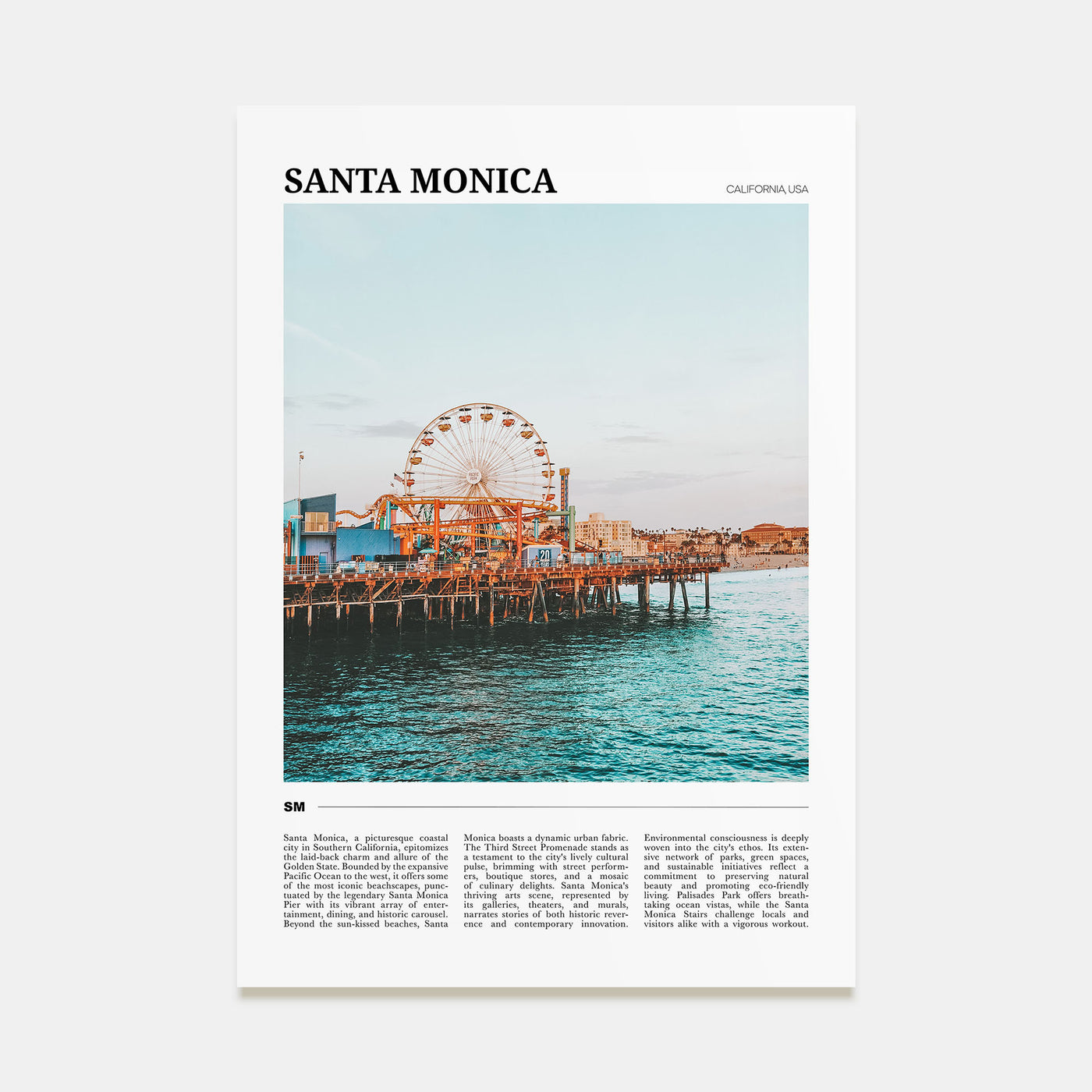 Santa Monica Travel Color No 2 Poster