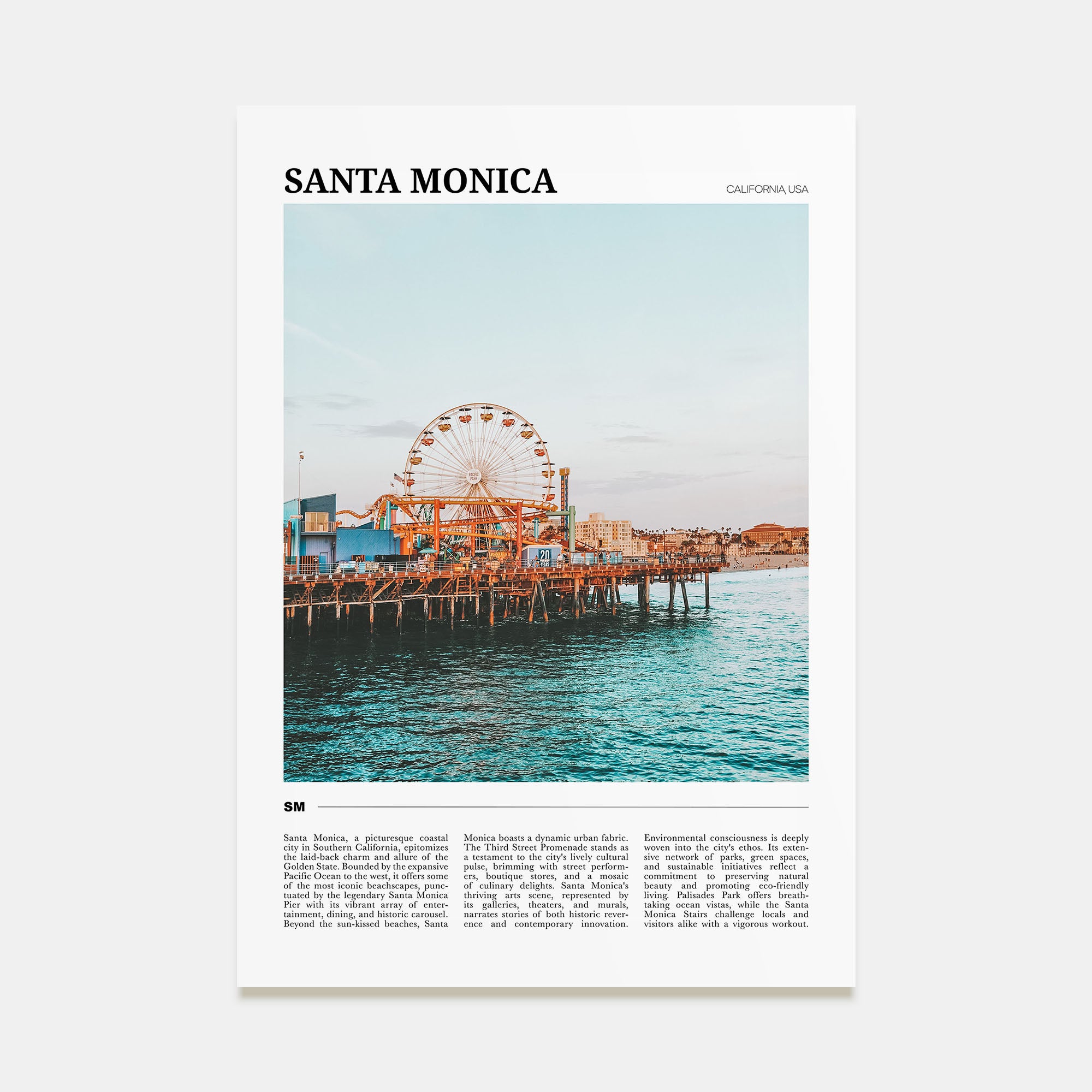 Santa Monica Travel Color No 2 Poster