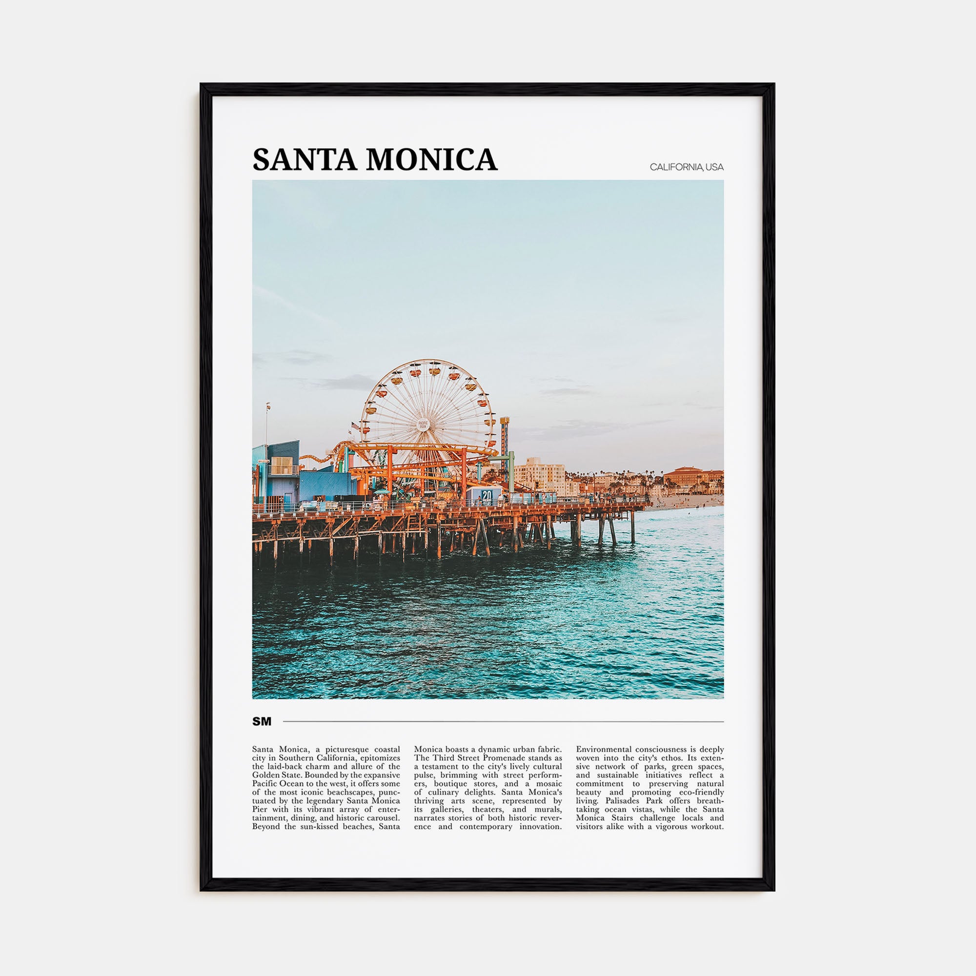 Santa Monica Travel Color No 2 Poster