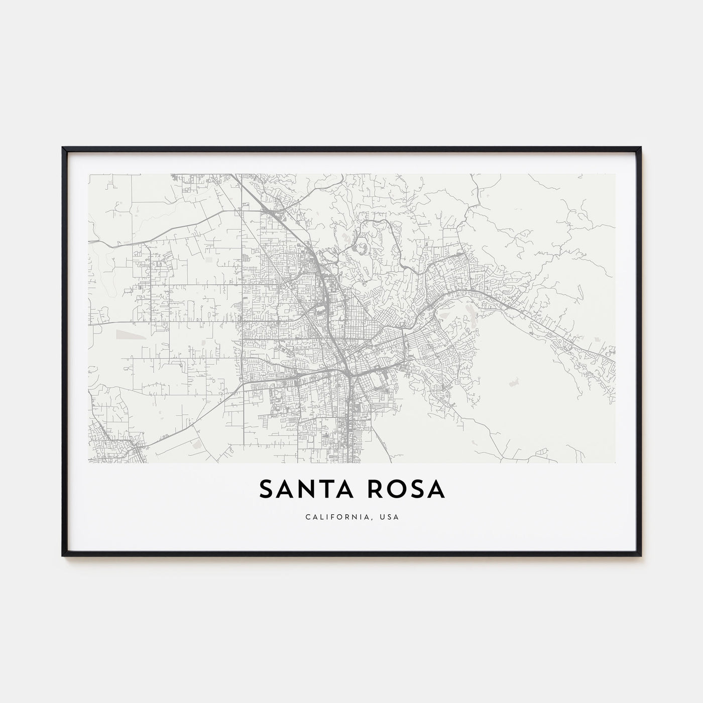 Santa Rosa Map Landscape Poster