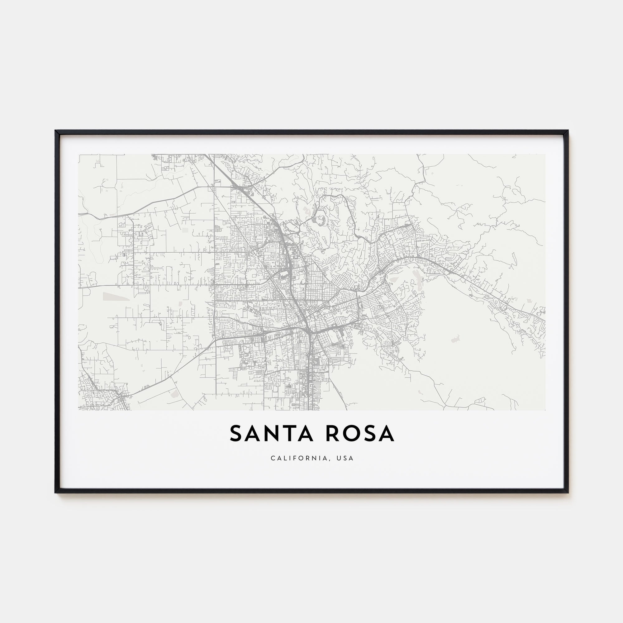 Santa Rosa Map Landscape Poster