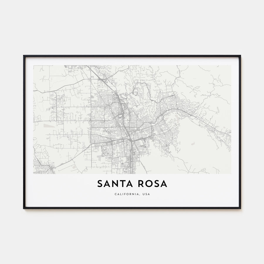 Santa Rosa Map Landscape Poster