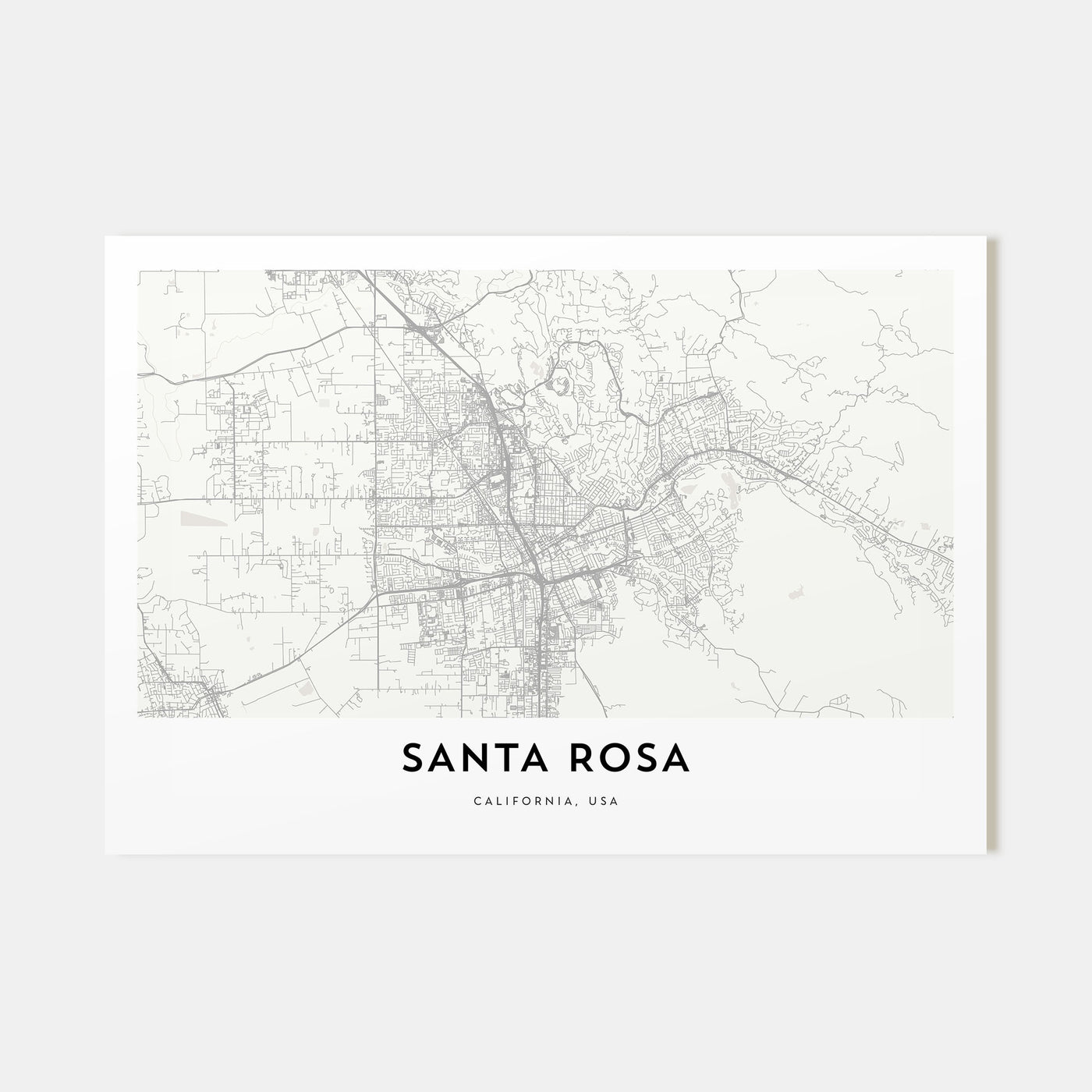 Santa Rosa Map Landscape Poster