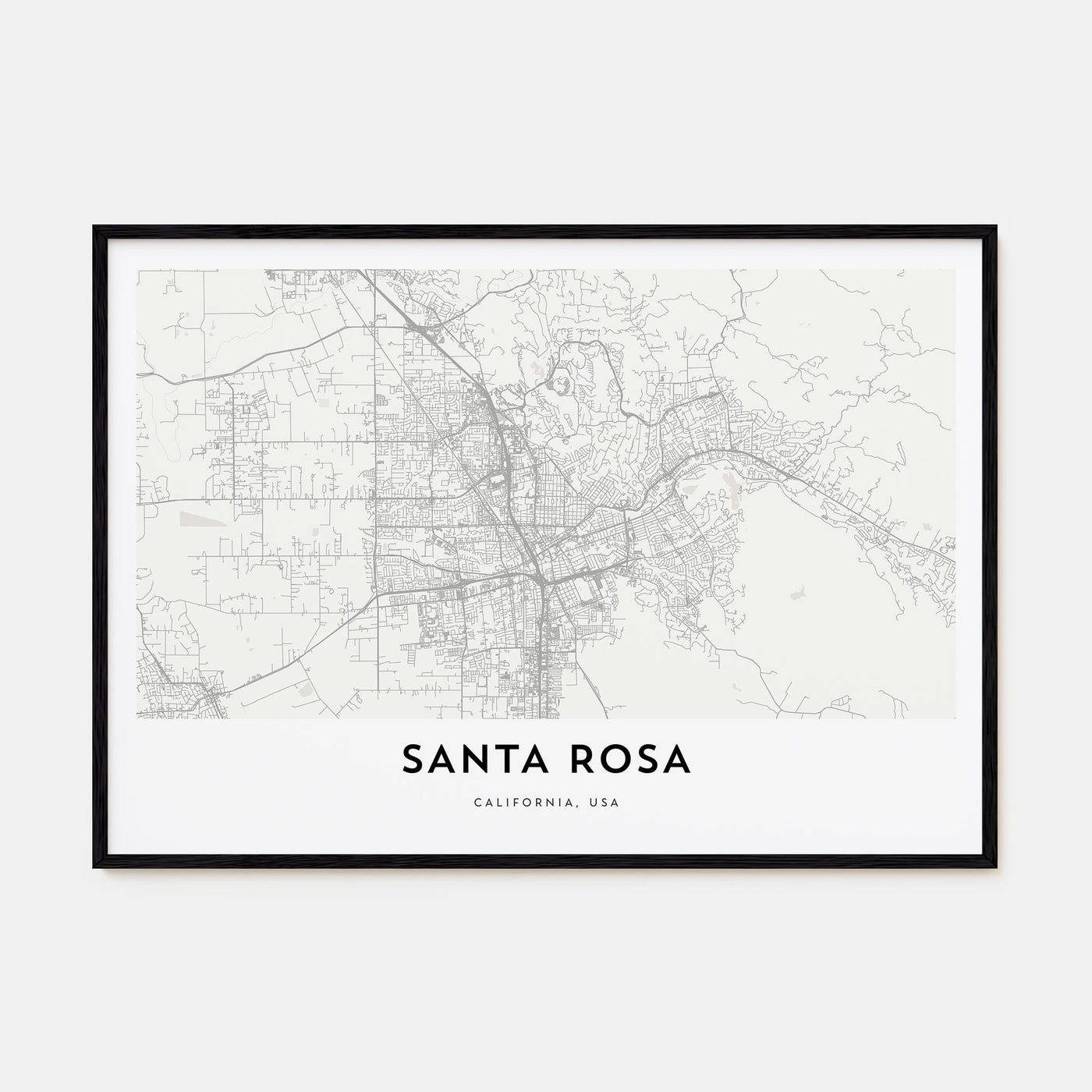 Santa Rosa Map Landscape Poster
