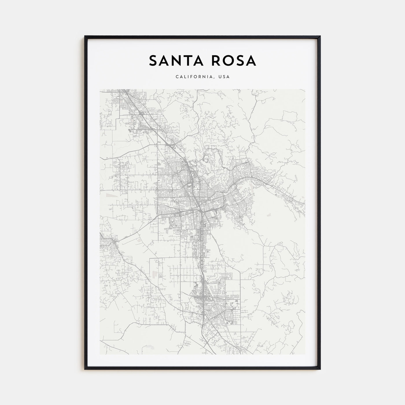 Santa Rosa Map Portrait Poster