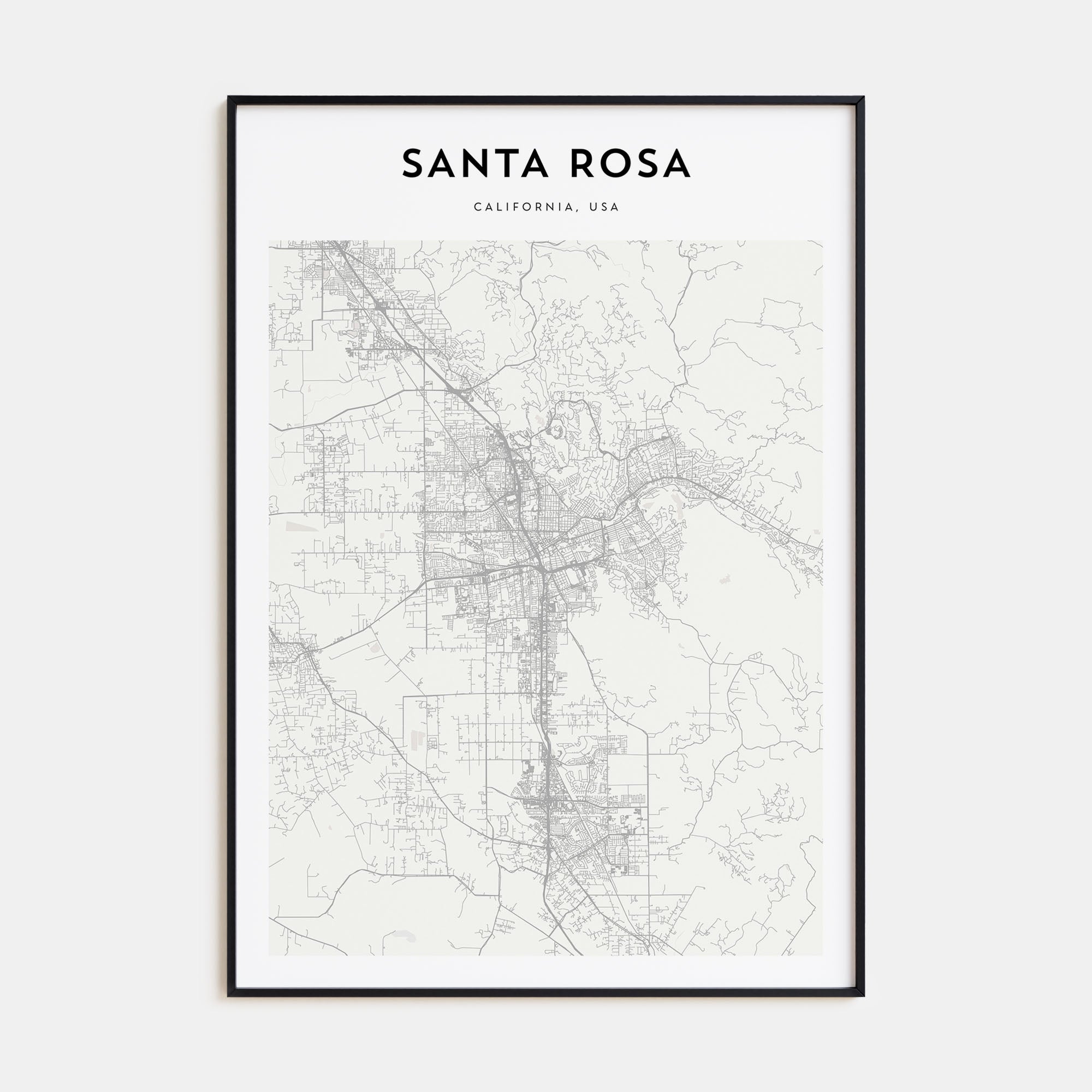 Santa Rosa Map Portrait Poster