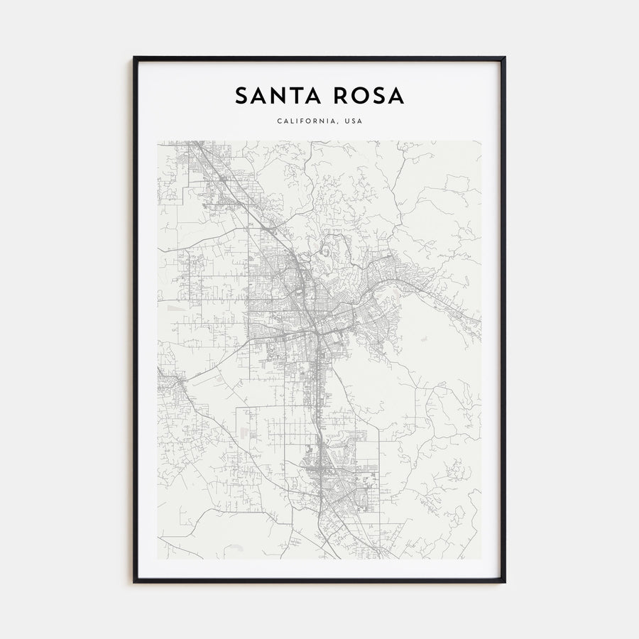 Santa Rosa Map Portrait Poster