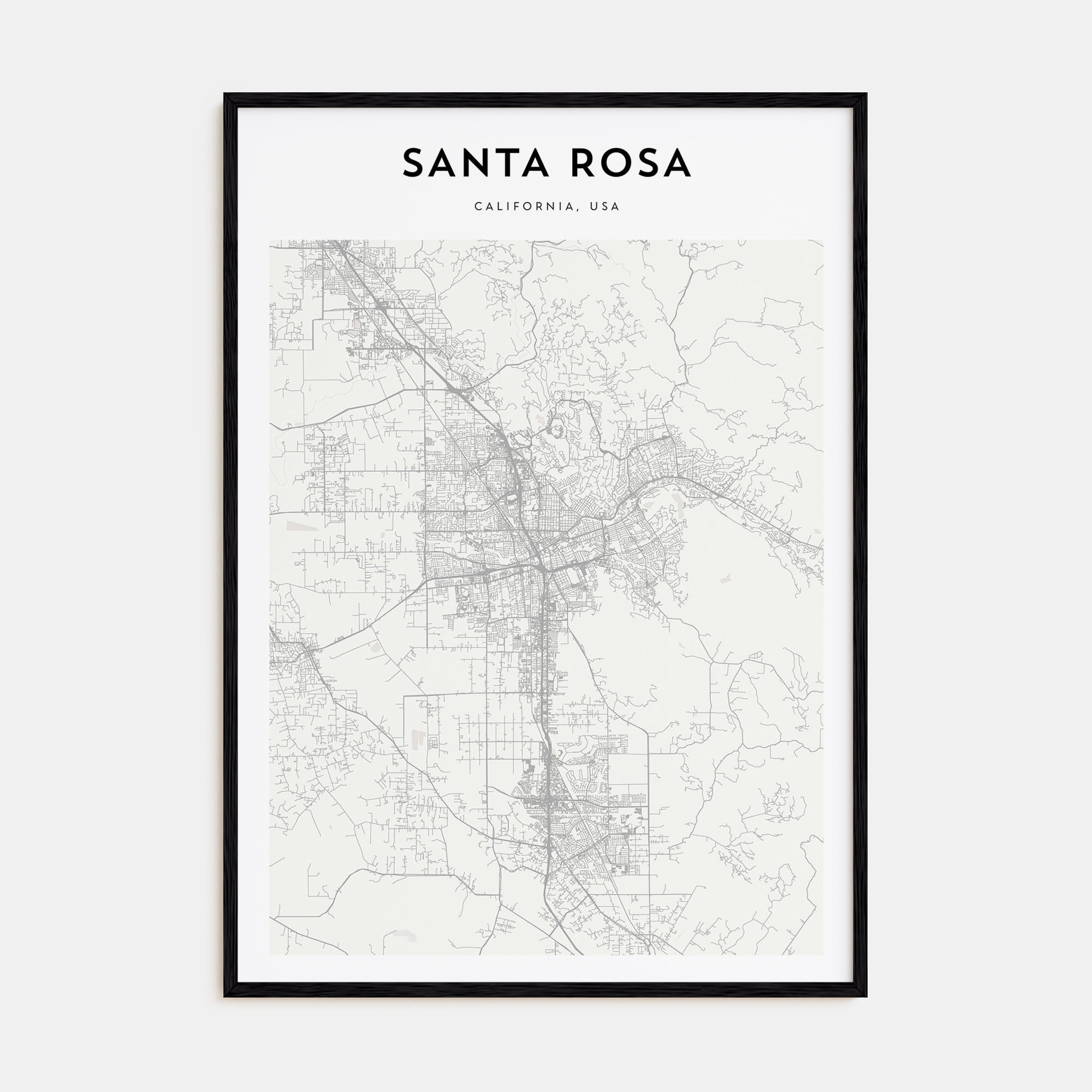 Santa Rosa Map Portrait Poster