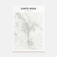 Santa Rosa Map Portrait Poster