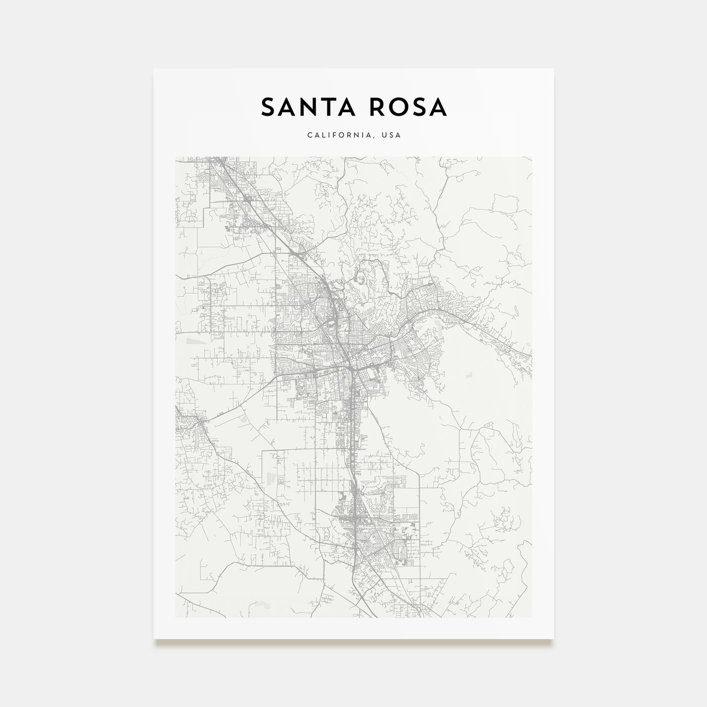 Santa Rosa Map Portrait Poster