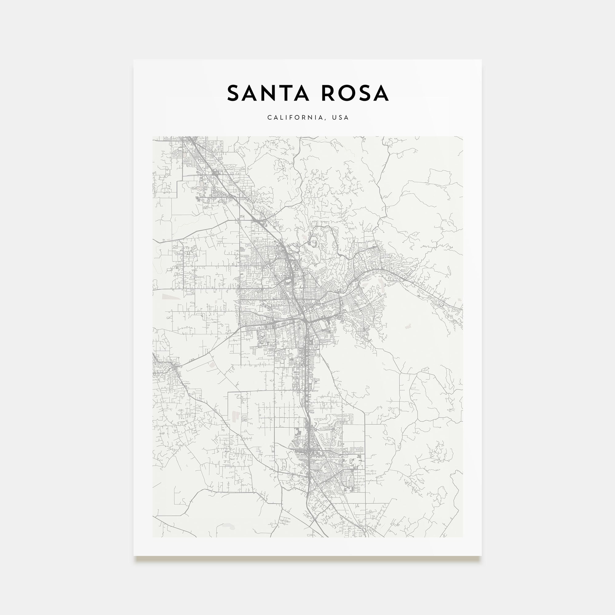 Santa Rosa Map Portrait Poster