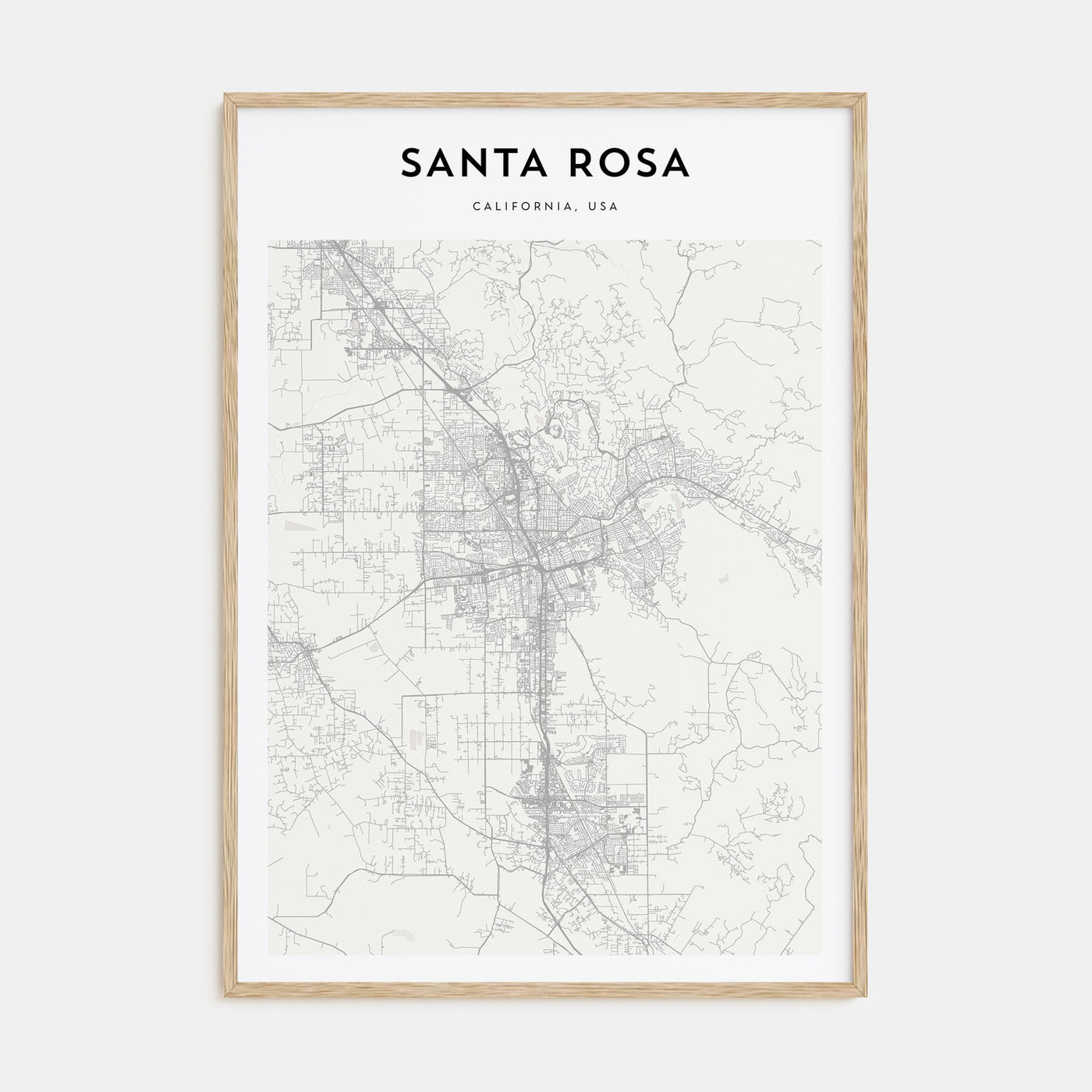 Santa Rosa Map Portrait Poster