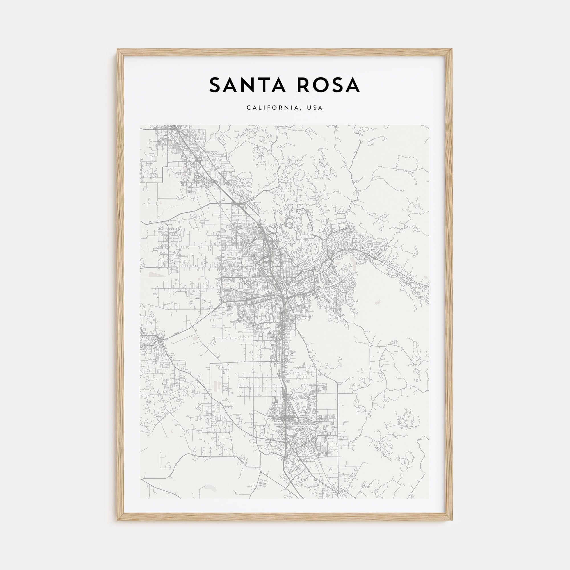 Santa Rosa Map Portrait Poster