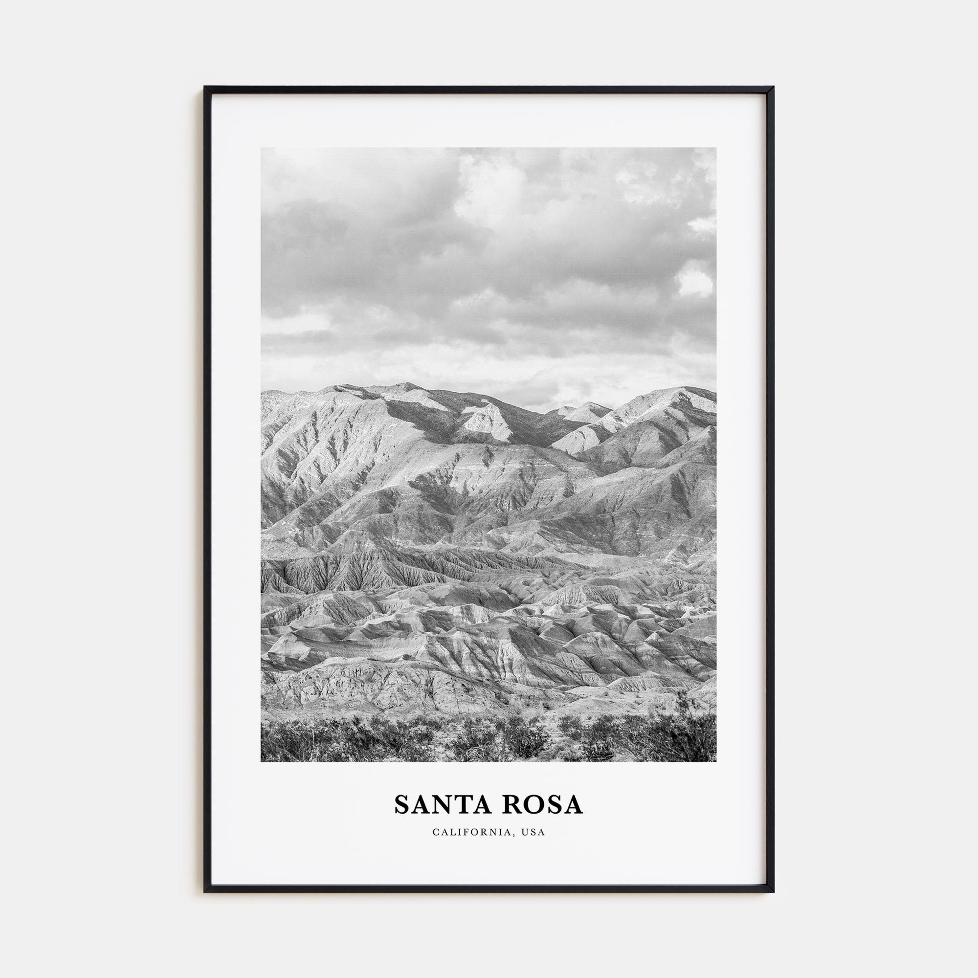 Santa Rosa Portrait B&W Poster
