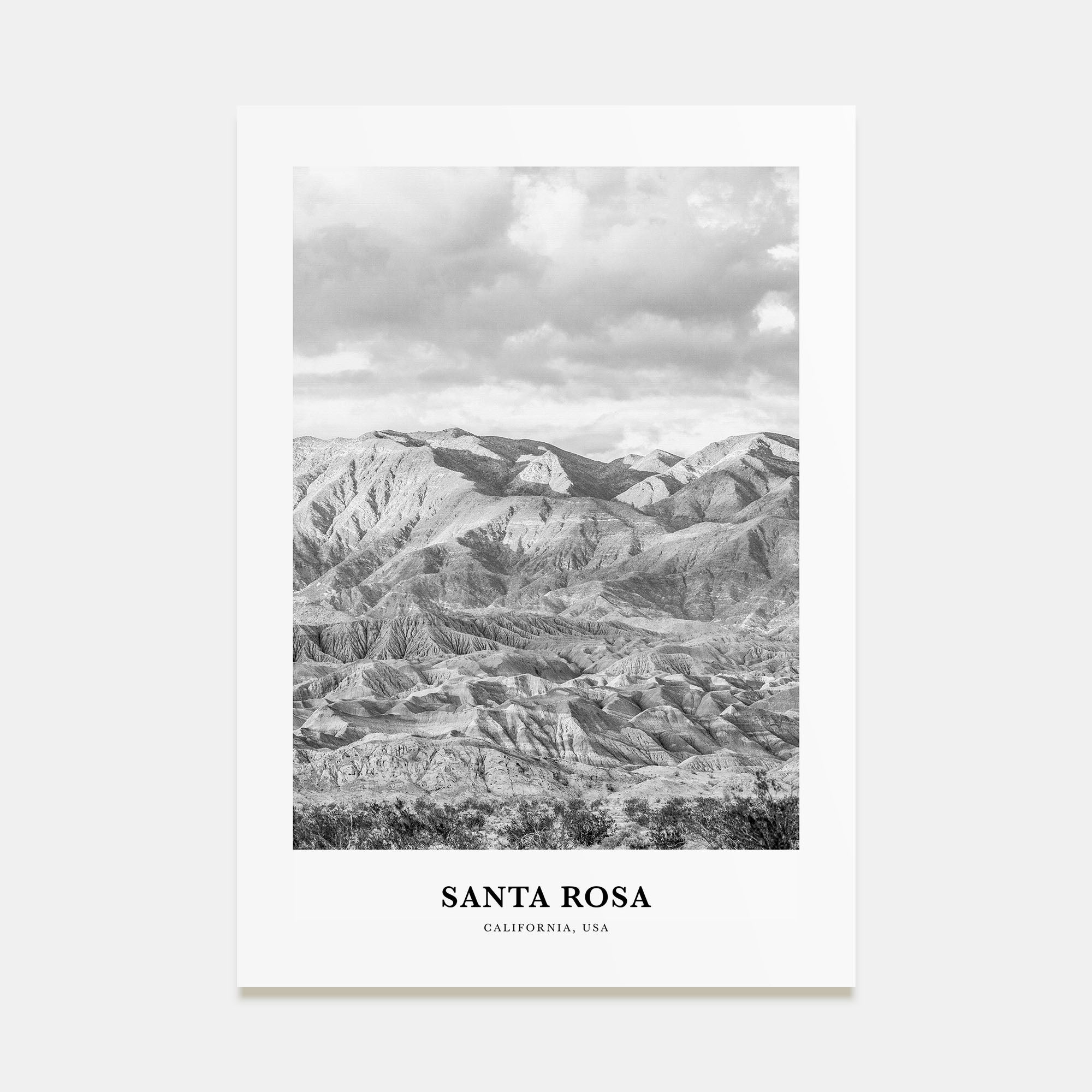 Santa Rosa Portrait B&W Poster