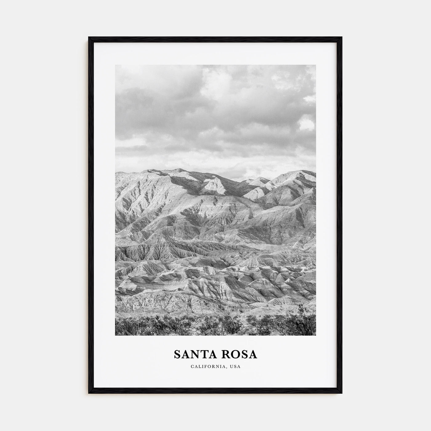 Santa Rosa Portrait B&W Poster