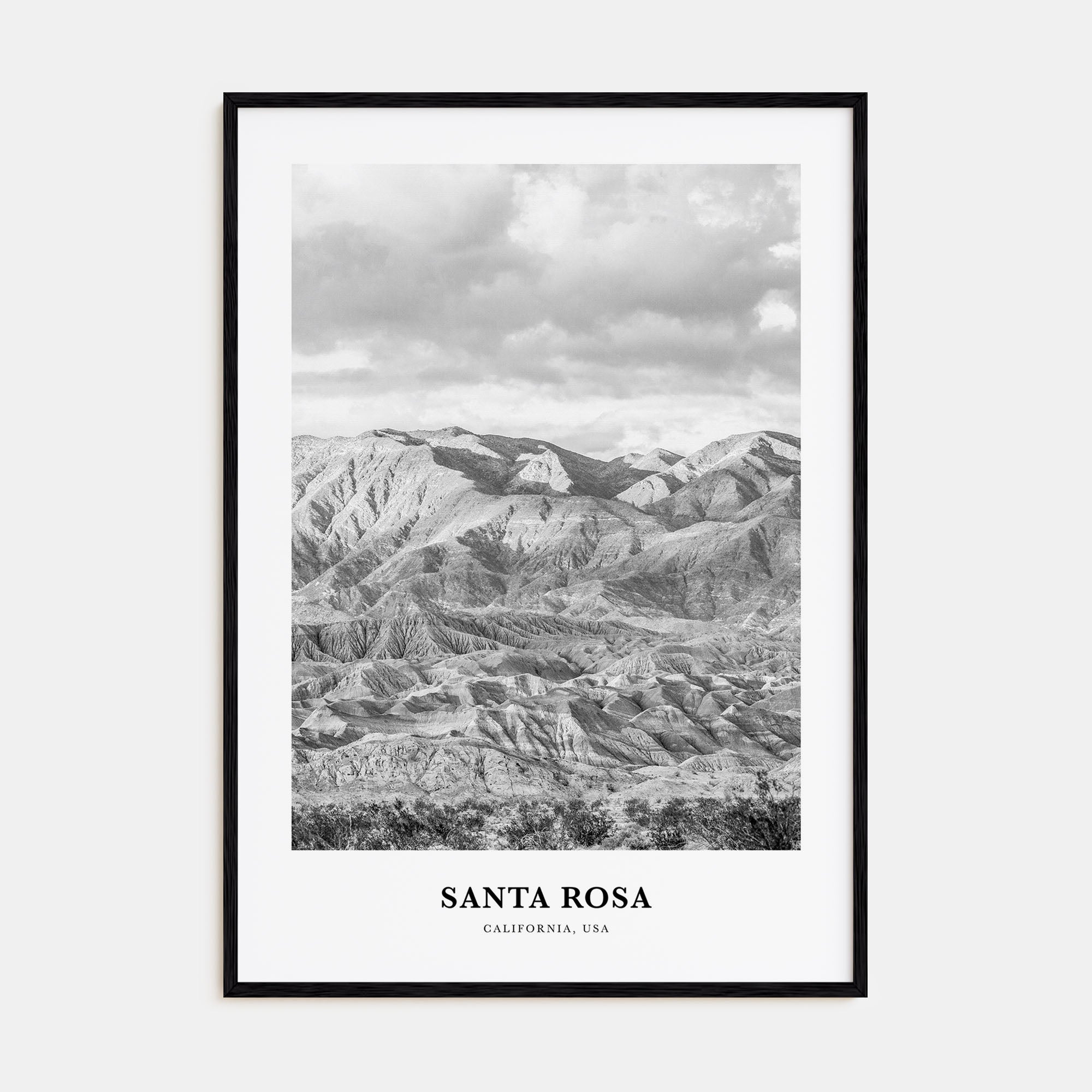 Santa Rosa Portrait B&W Poster
