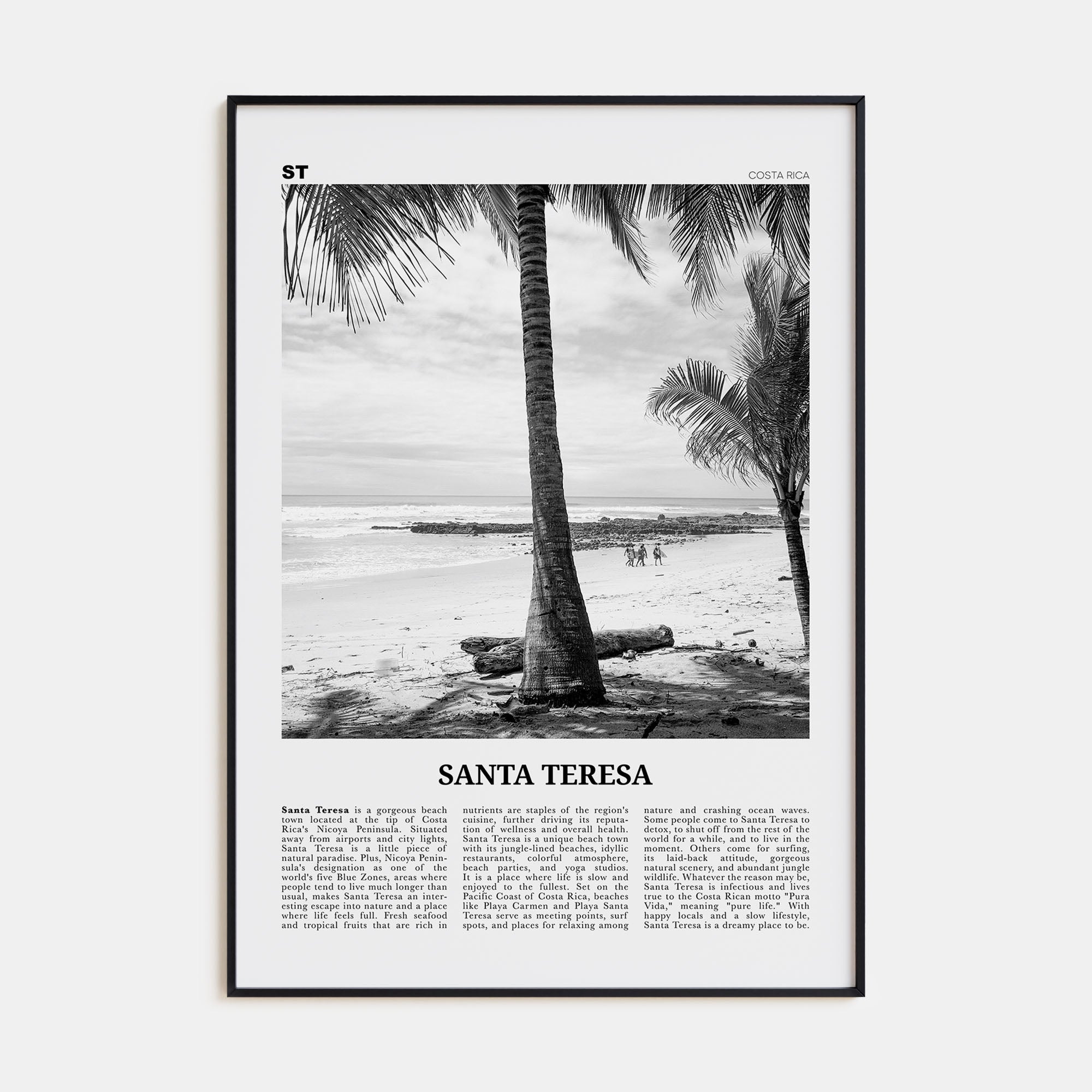 Santa Teresa Travel B&W Poster